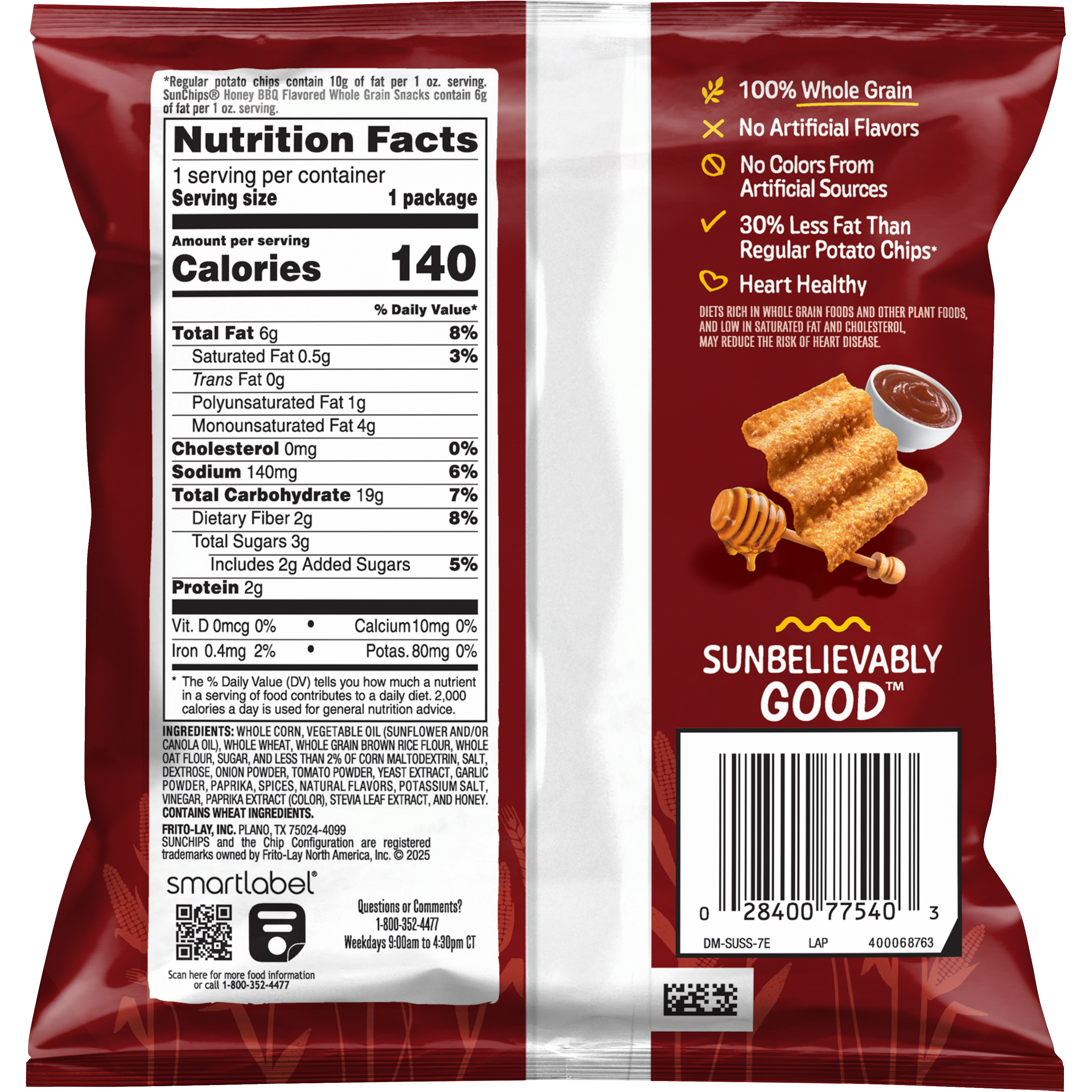SunChips, Honey BBQ Flavored, Whole Grain Snacks thumbnail