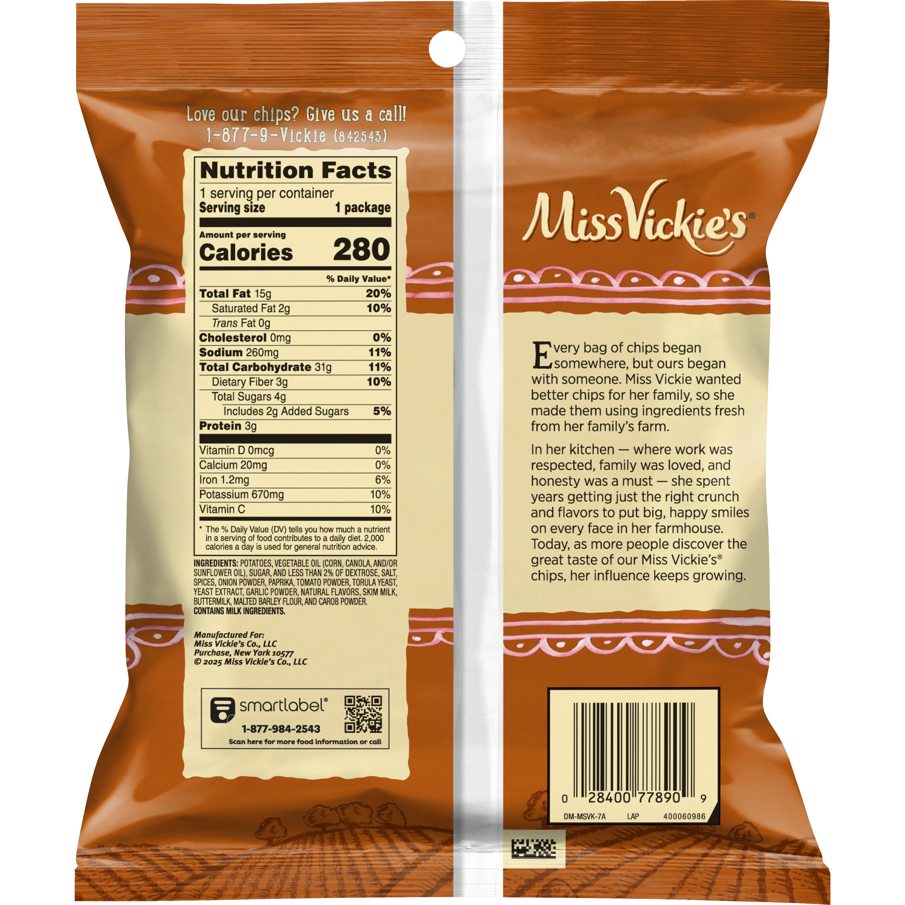 Miss Vickie's, Smokehouse BBQ Flavored, Kettle Cooked Potato Chips thumbnail