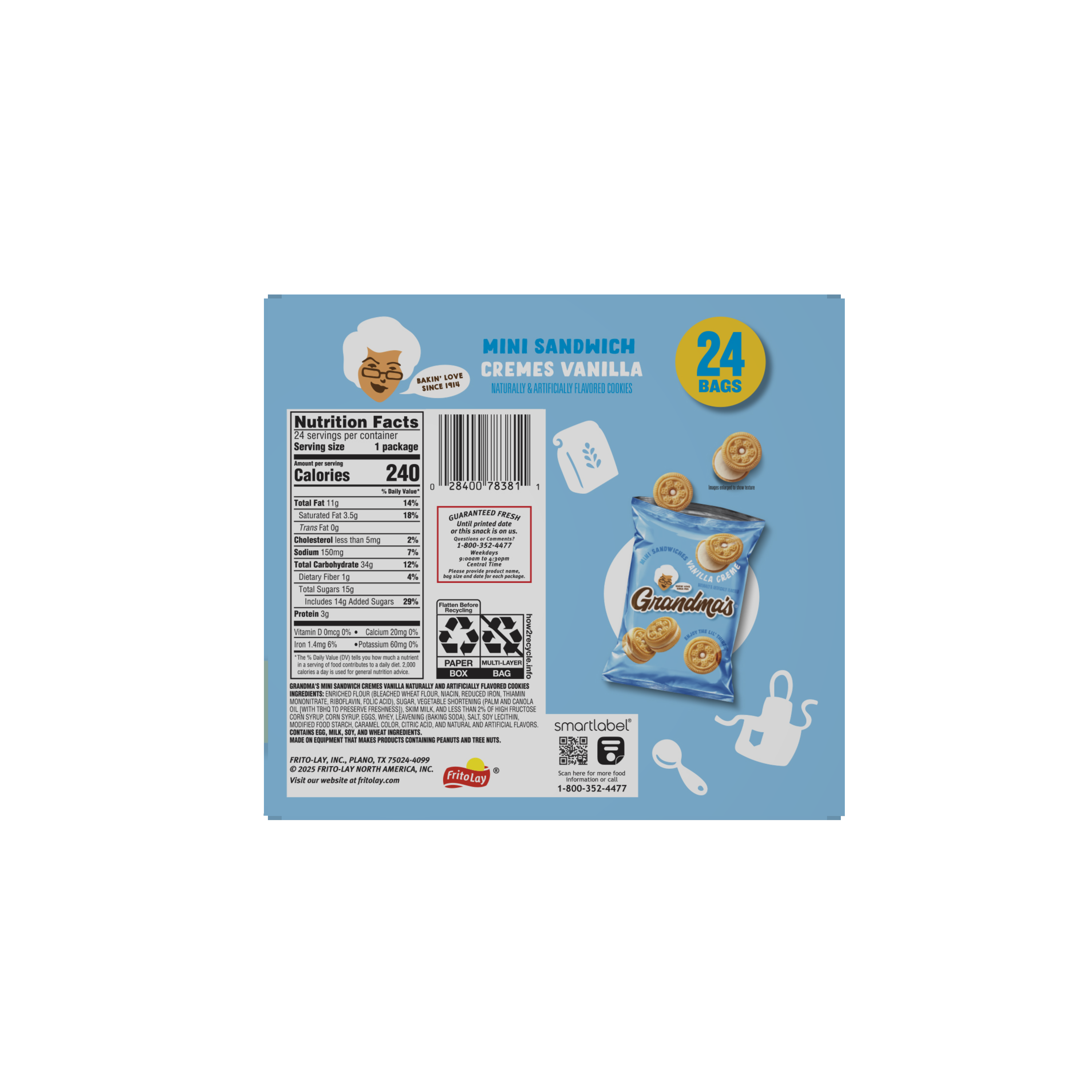 Grandma's, Vanilla Creme Naturally & Artificially Flavored, Mini Sandwich Cookies thumbnail