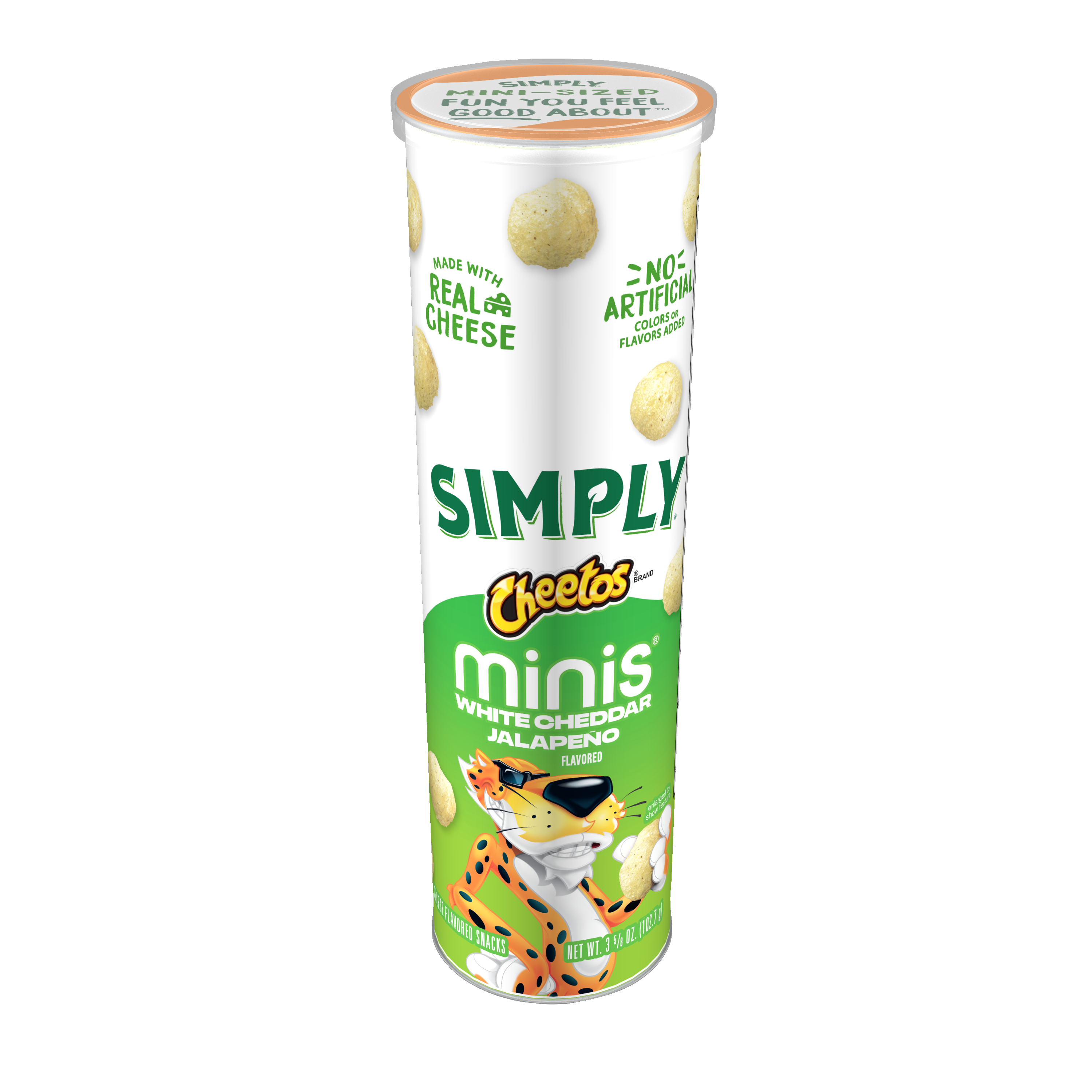 Cheetos, Simply, Minis, White Cheddar Jalapeno Flavored, Cheese Flavored Snacks thumbnail