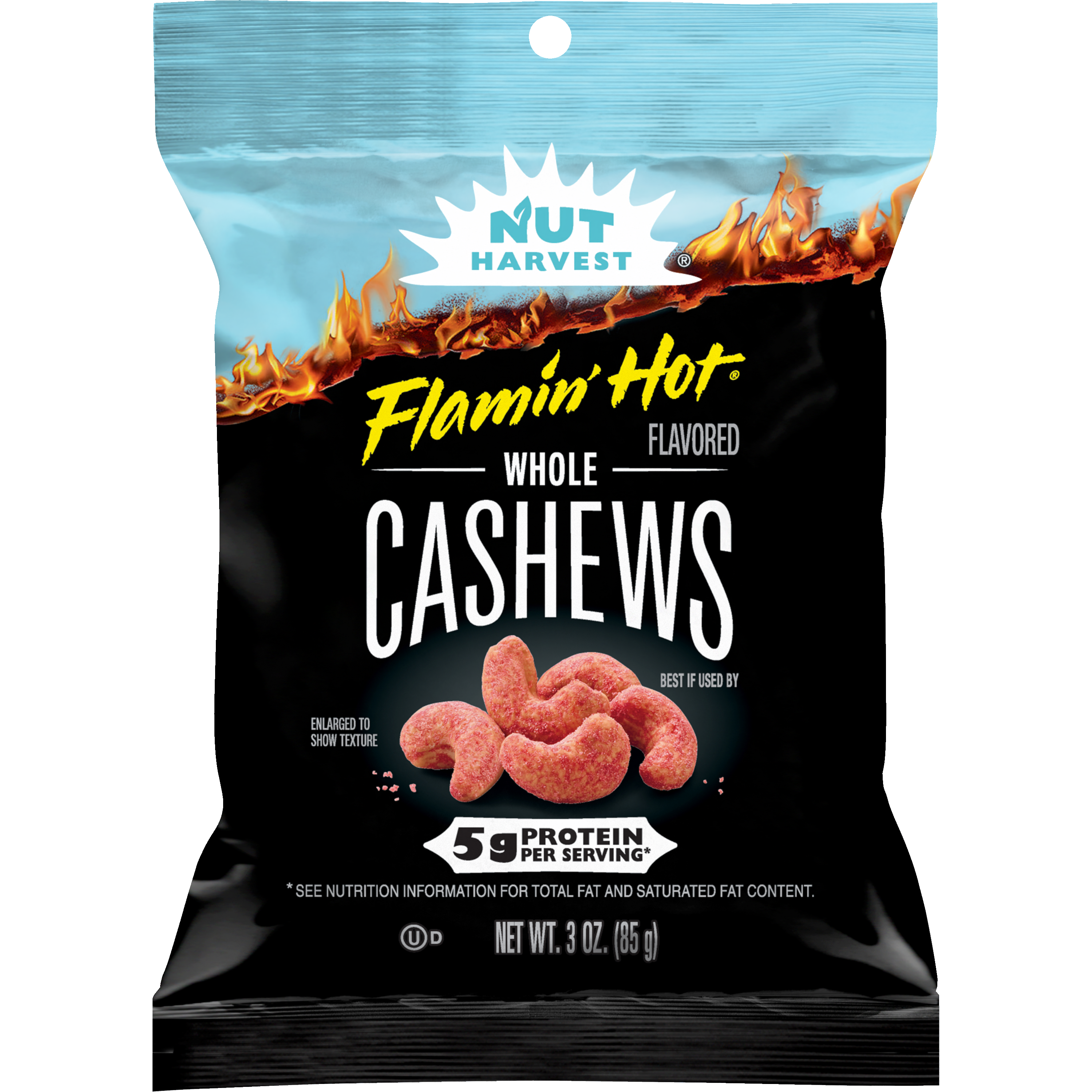 Nut Harvest, Flamin' Hot Flavored, Whole Cashews