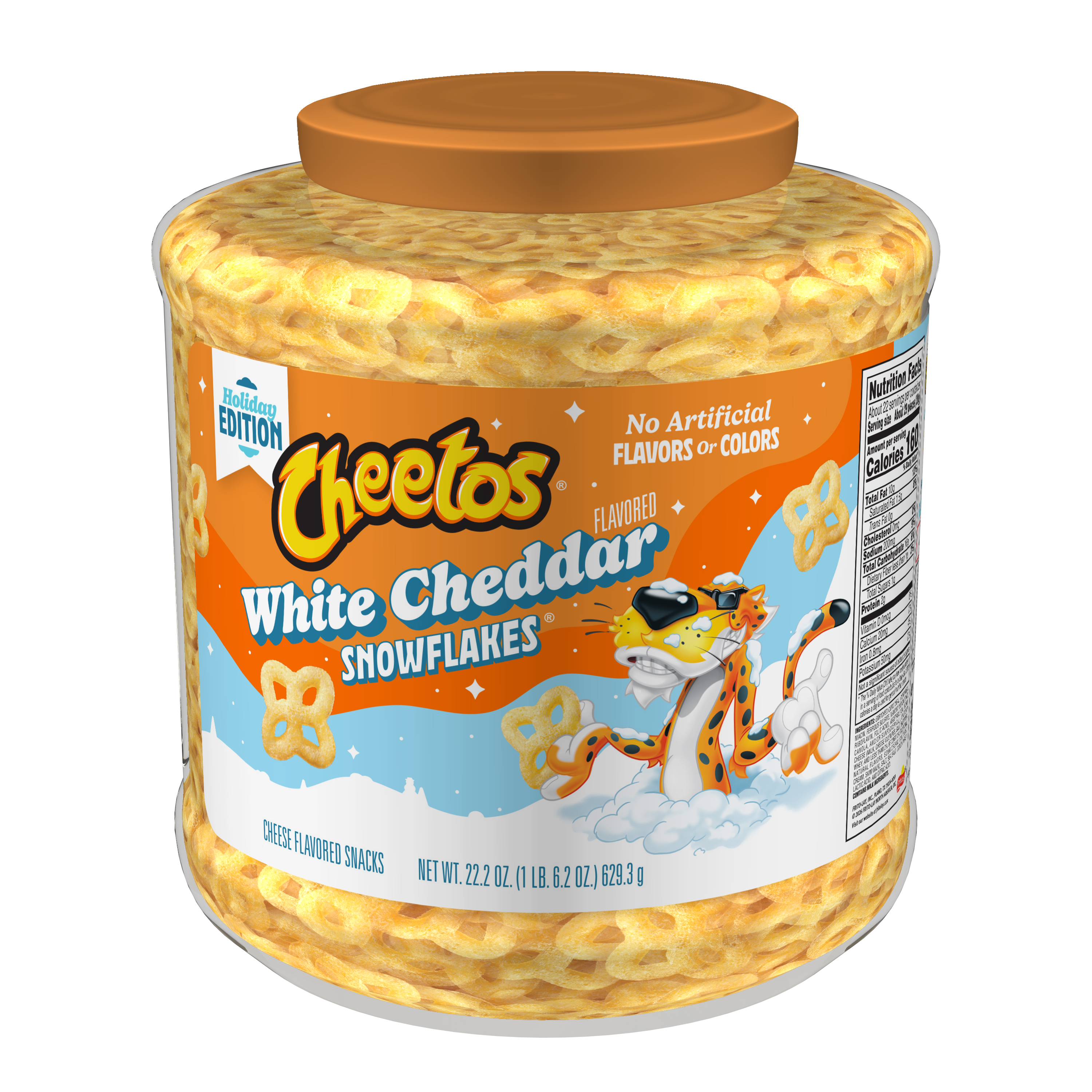 Cheetos, White Cheddar Flavored Snowflakes, Cheese Flavored Snacks
