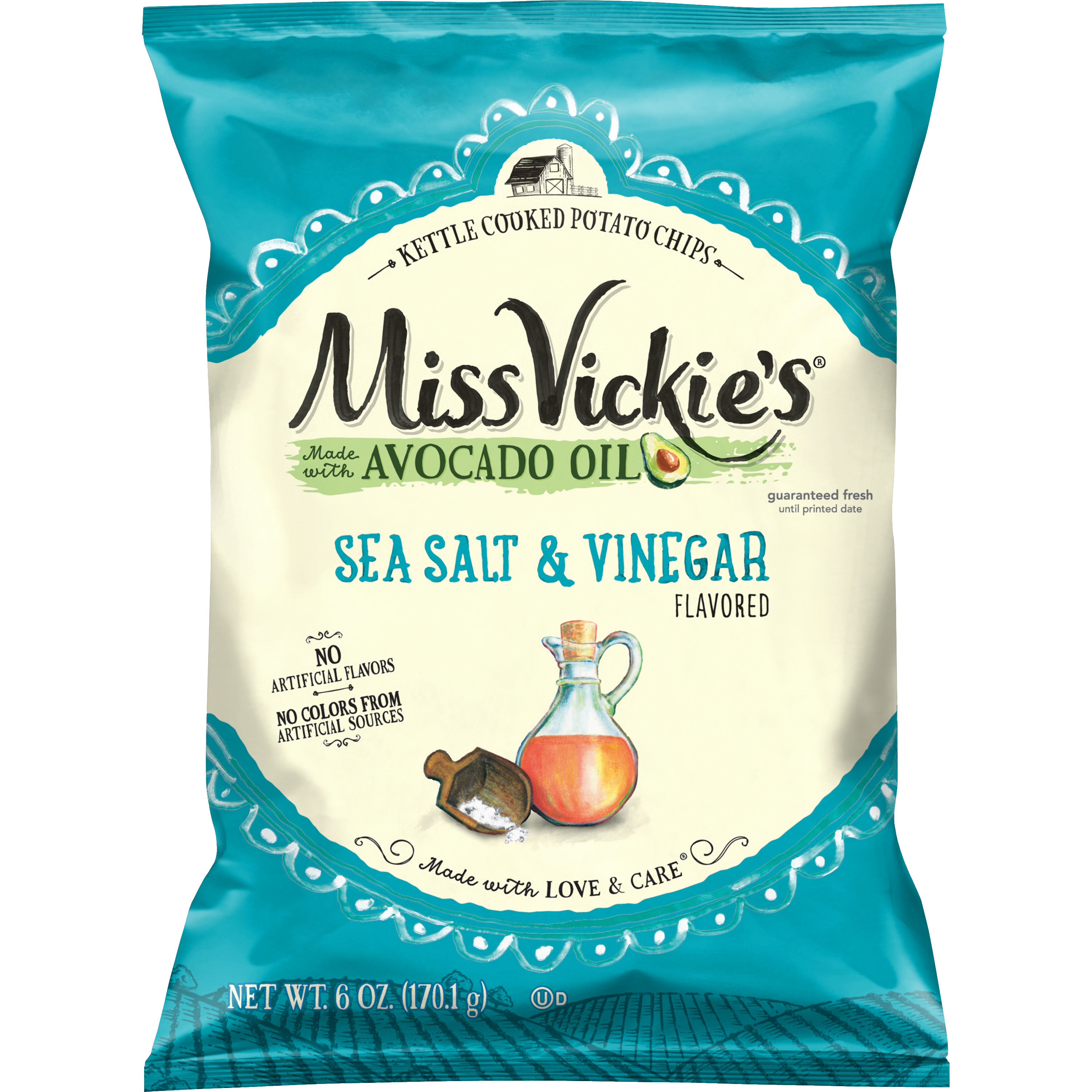 Miss Vickie's, Sea Salt & Vinegar Flavored, Kettle Cooked Potato Chips