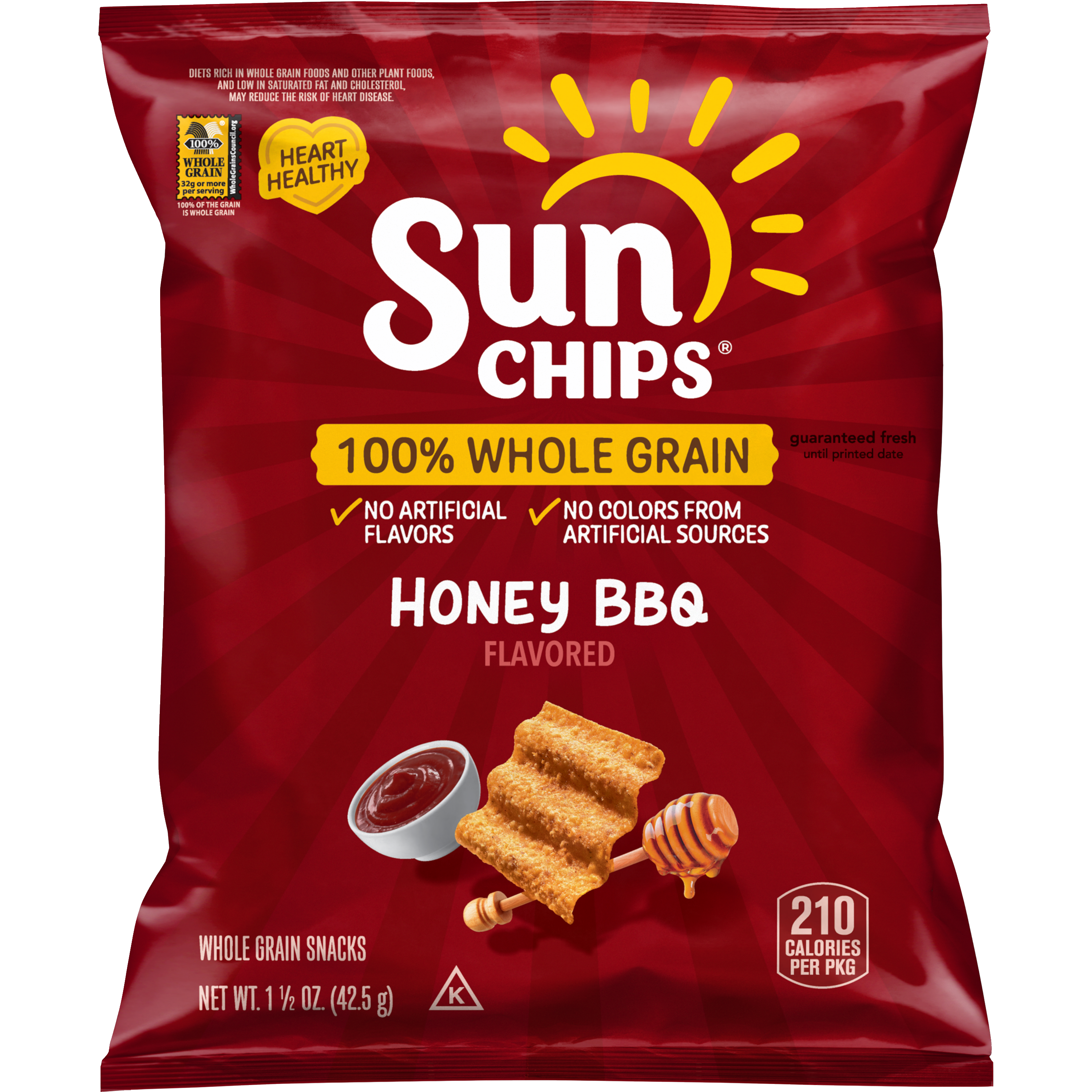 SunChips, Honey BBQ Flavored, Whole Grain Snacks
