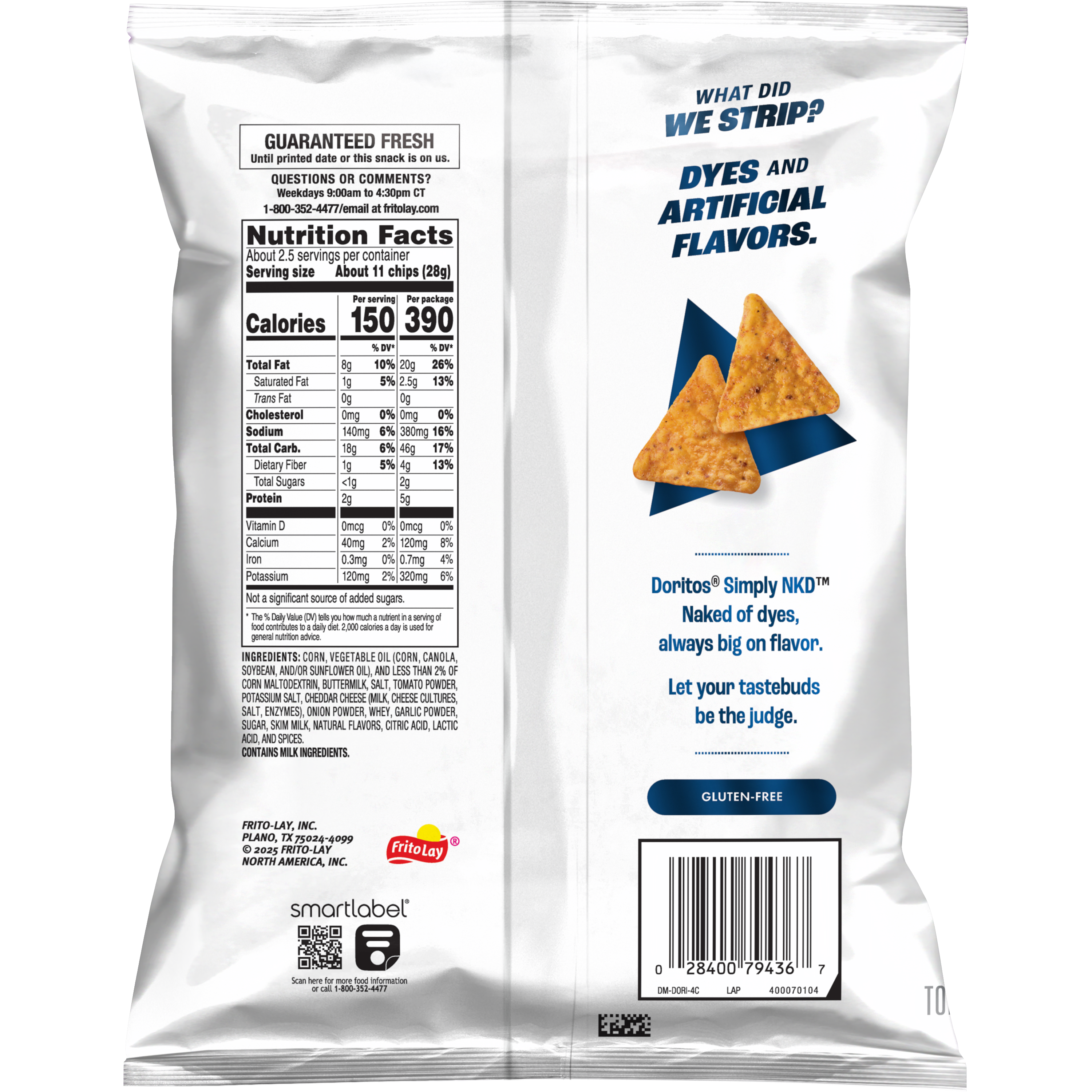 Doritos, Simply NKD, Cool Ranch Flavored, Tortilla Chips thumbnail
