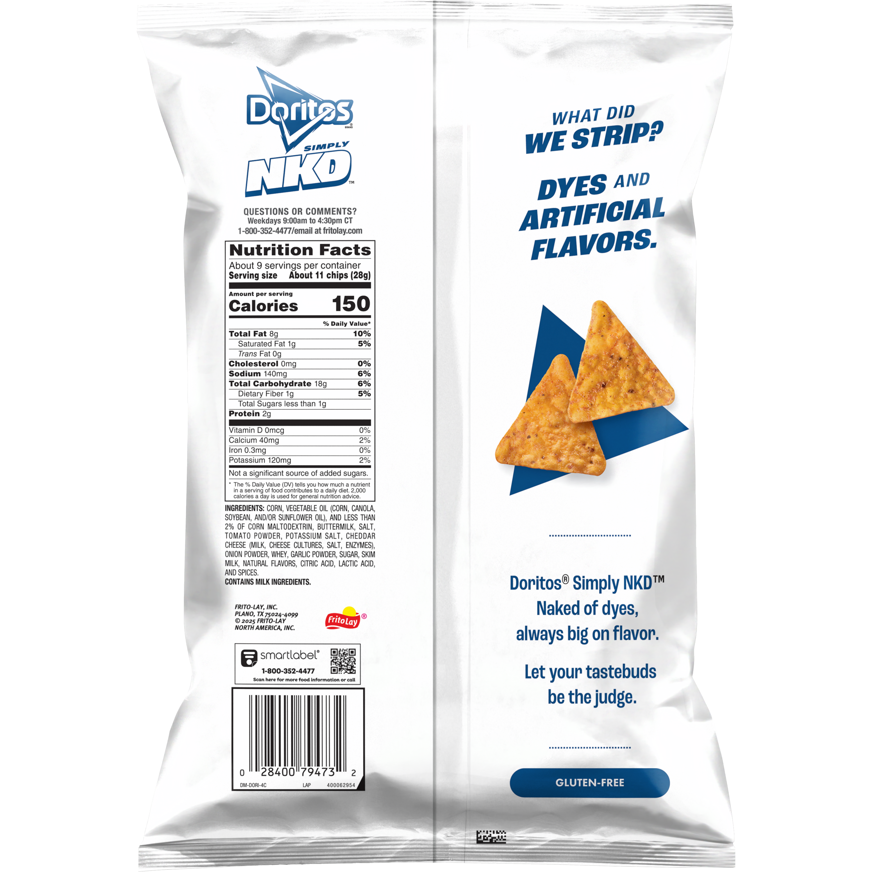 Doritos, Simply NKD, Cool Ranch Flavored, Tortilla Chips thumbnail