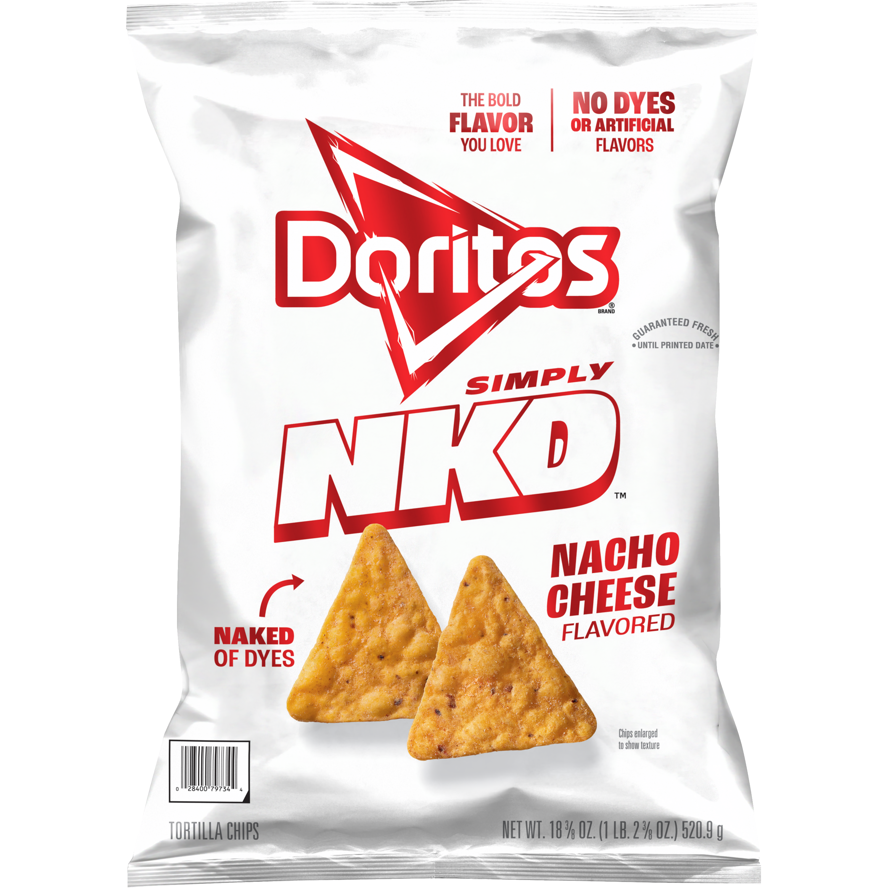 Doritos, Simply NKD, Nacho Cheese Flavored, Tortilla Chips
