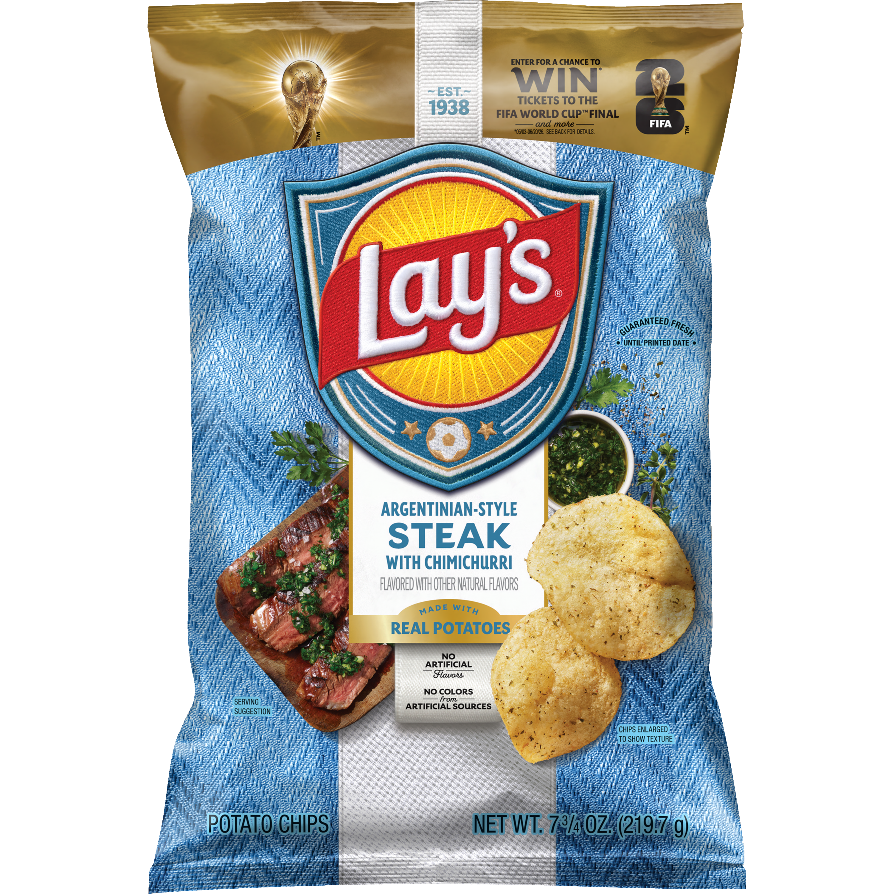 Lay's, Argentinian-Style Steak With Chimichurri Flavored, Potato Chips