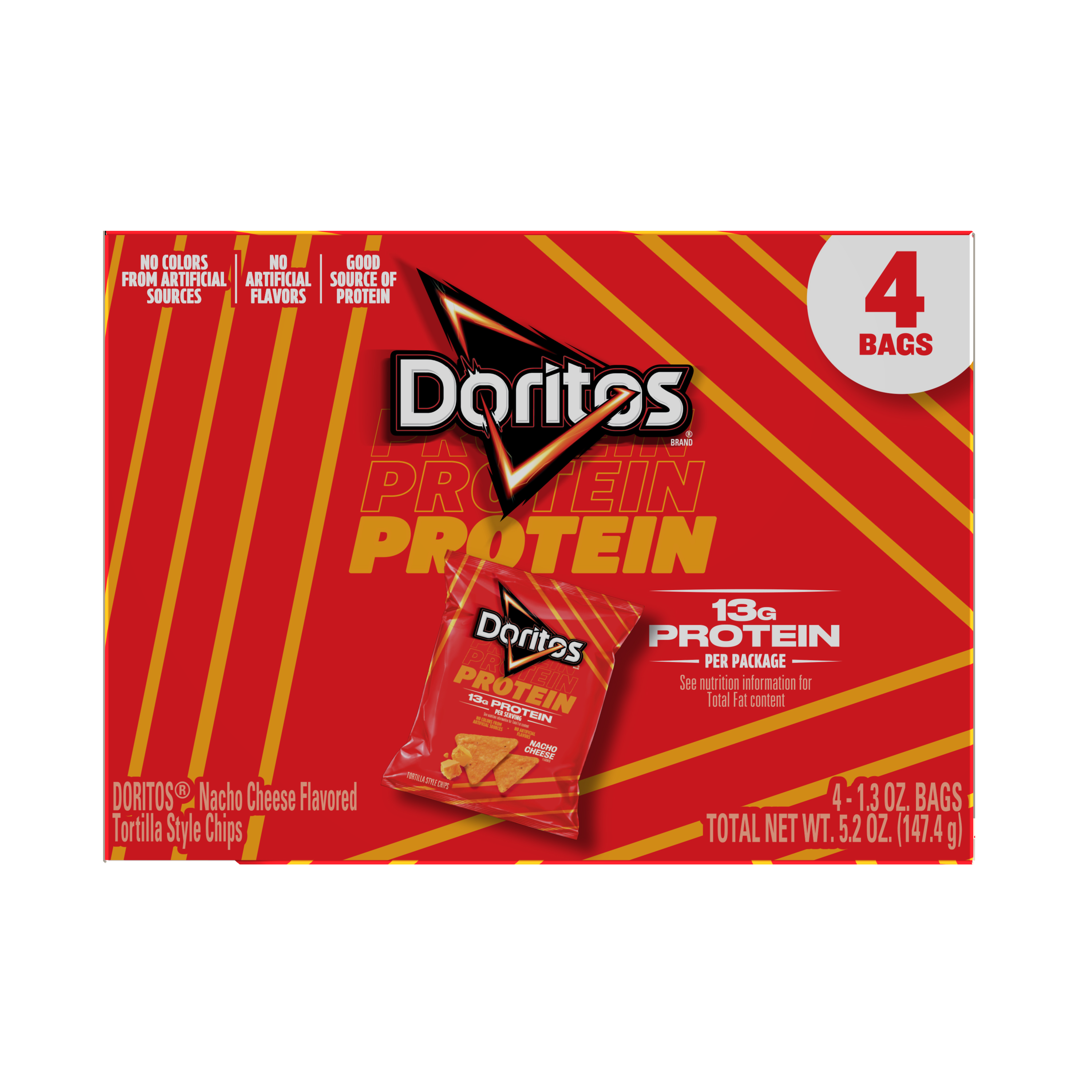Doritos, Protein, Nacho Cheese Flavored, Tortilla Style Chips thumbnail
