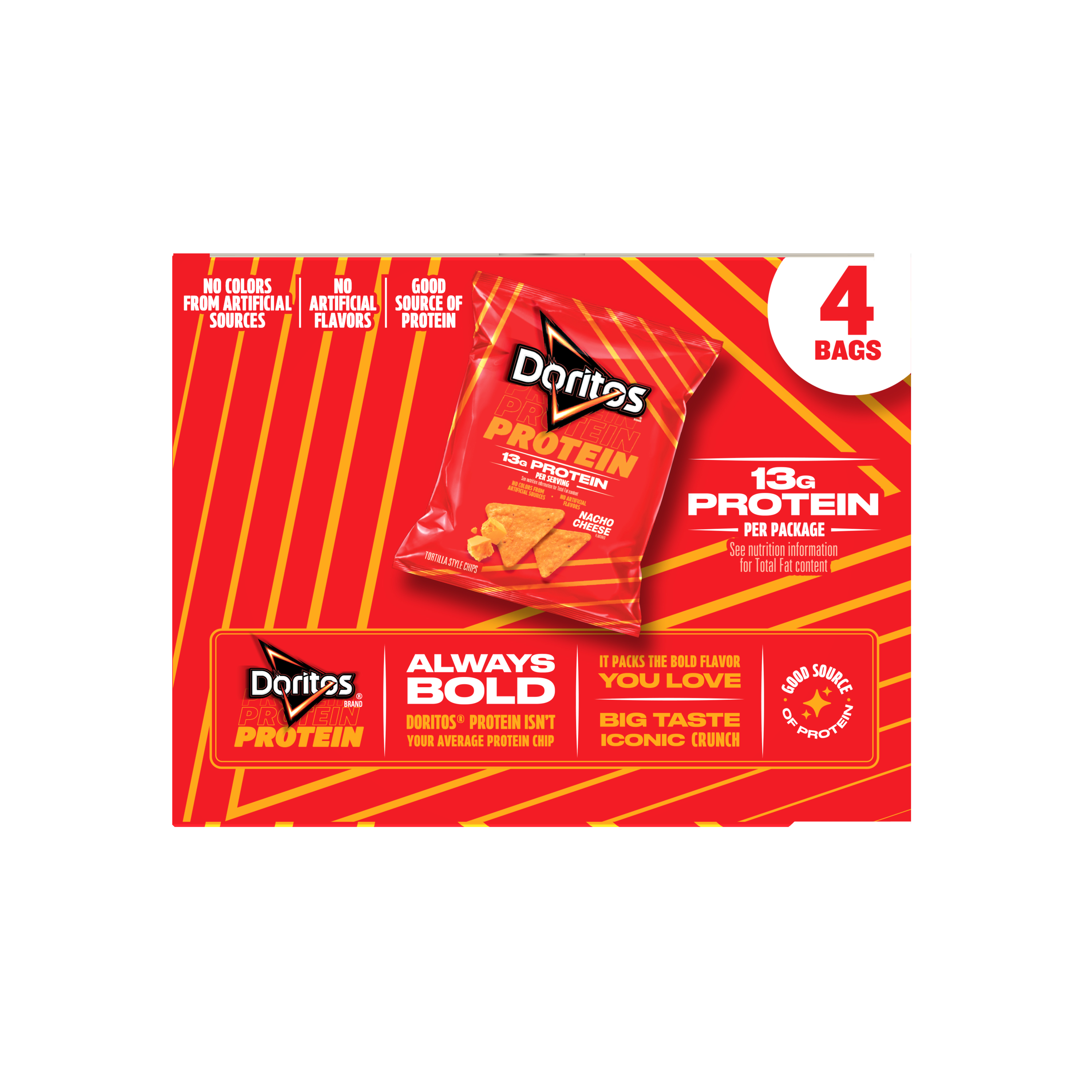 Doritos, Protein, Nacho Cheese Flavored, Tortilla Style Chips thumbnail