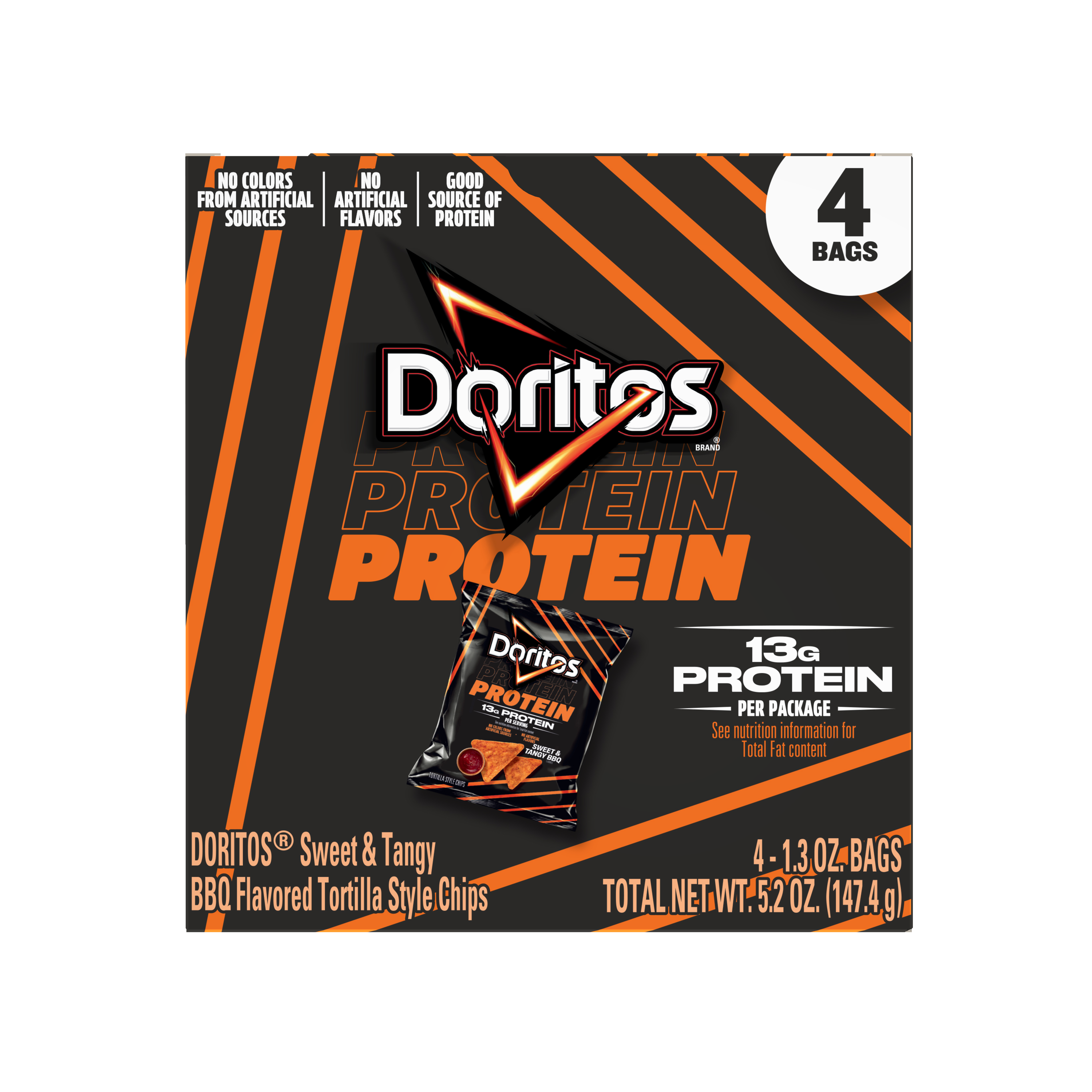 Doritos, Protein, Sweet & Tangy BBQ Flavored, Tortilla Style Chips thumbnail