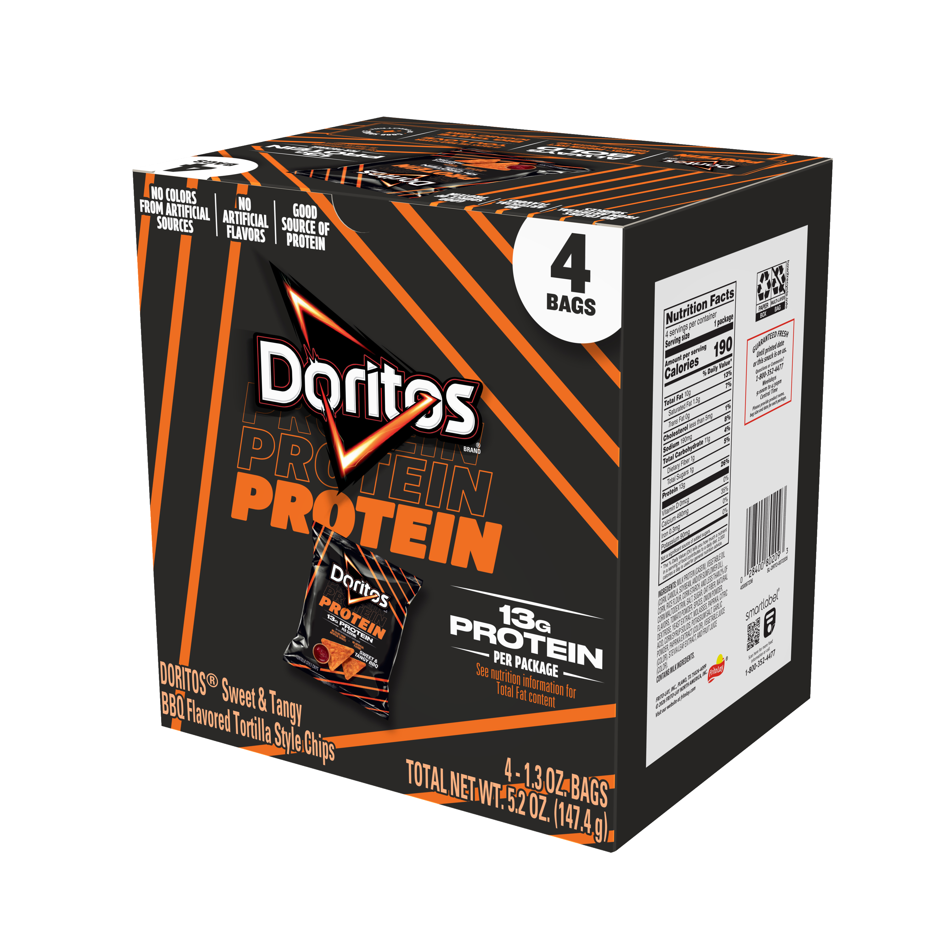 Doritos, Protein, Sweet & Tangy BBQ Flavored, Tortilla Style Chips thumbnail