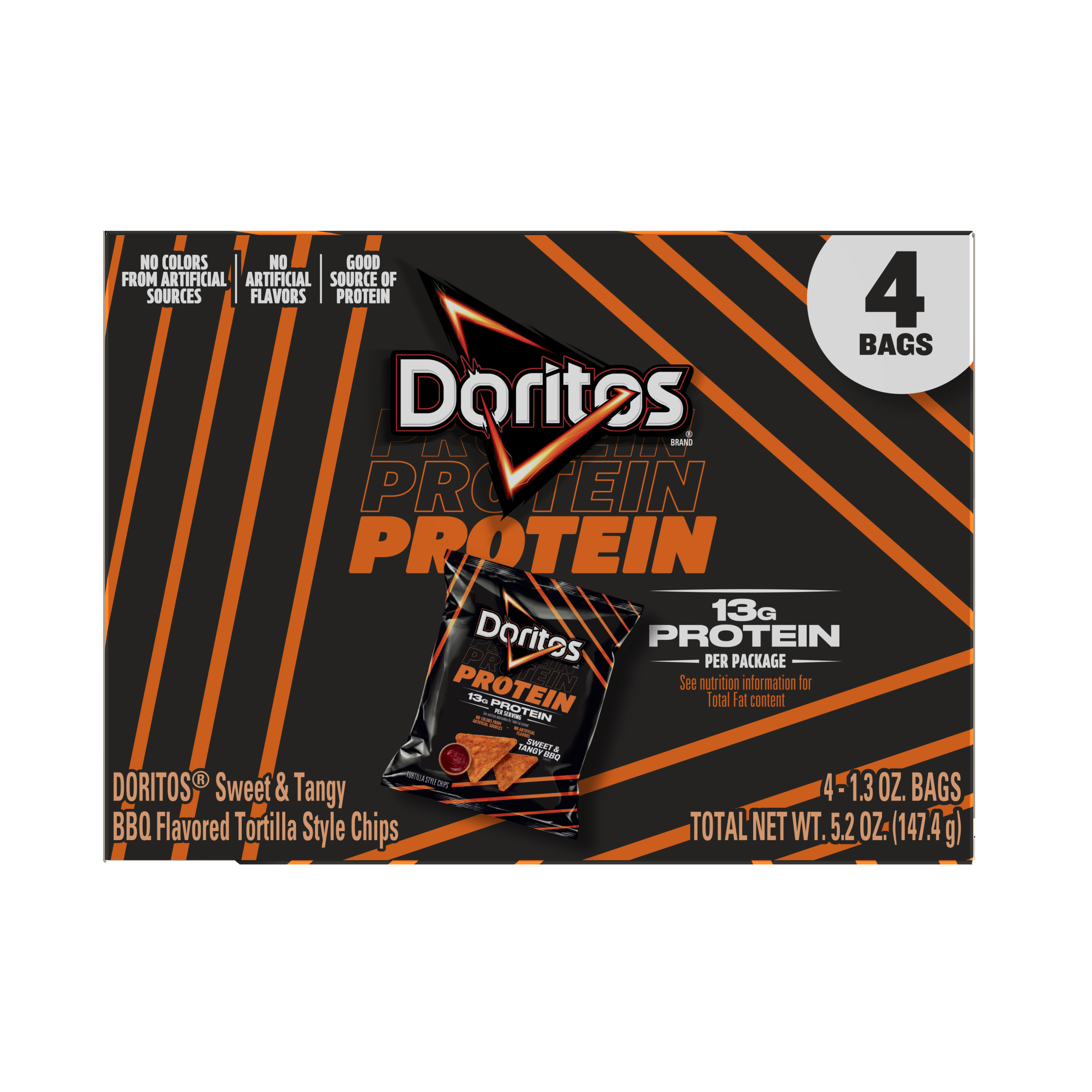 Doritos, Protein, Sweet & Tangy BBQ Flavored, Tortilla Style Chips thumbnail