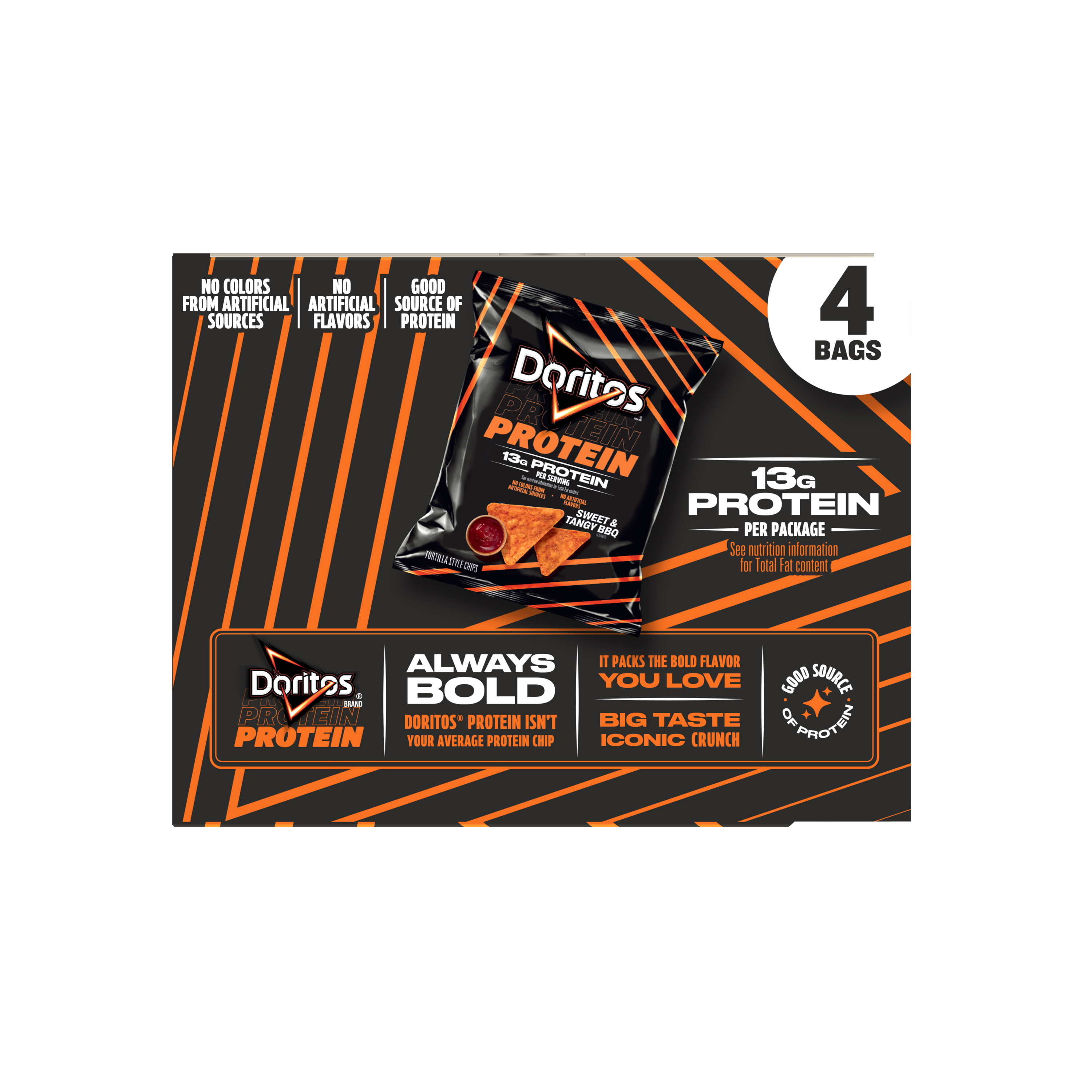 Doritos, Protein, Sweet & Tangy BBQ Flavored, Tortilla Style Chips thumbnail