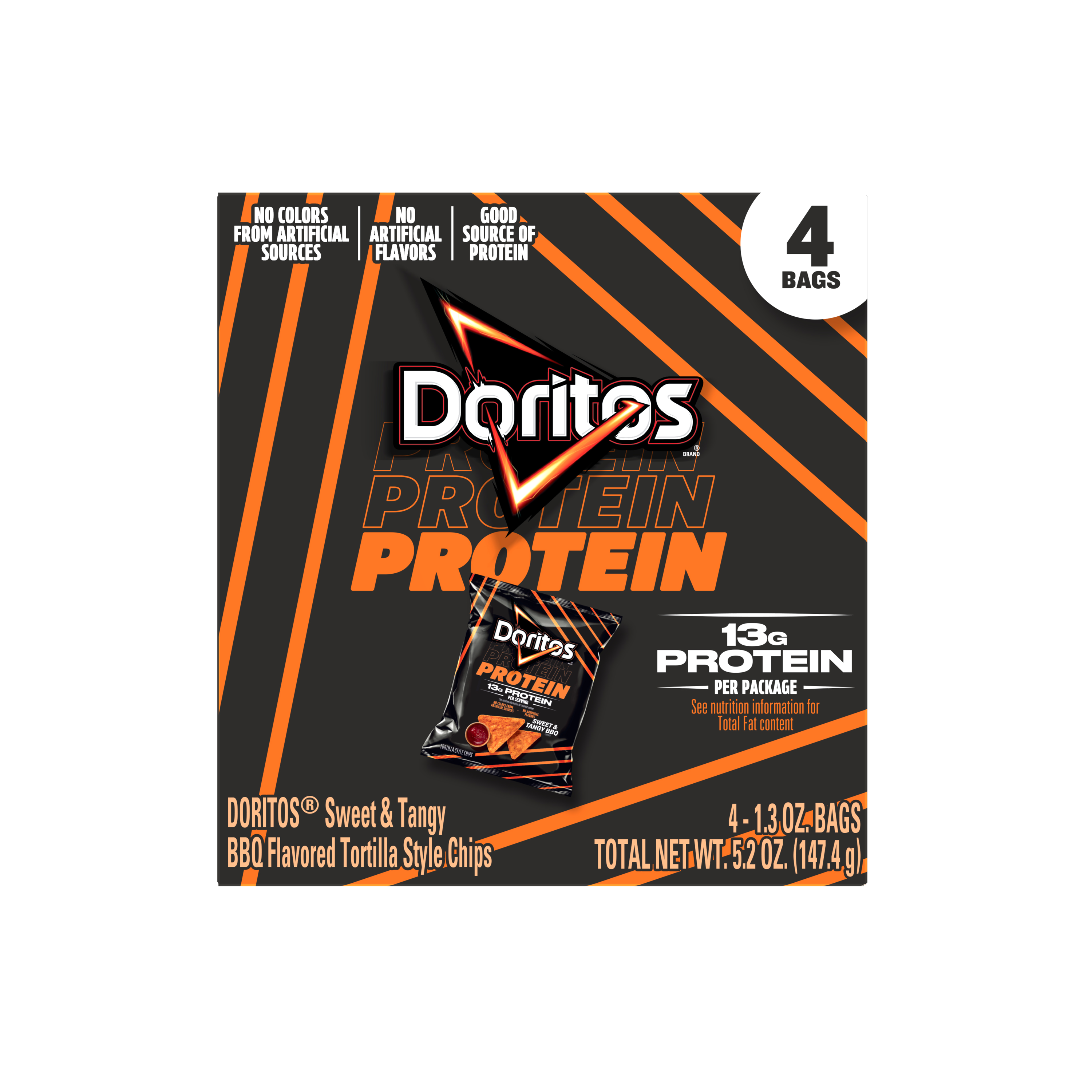 Doritos, Protein, Sweet & Tangy BBQ Flavored, Tortilla Style Chips thumbnail