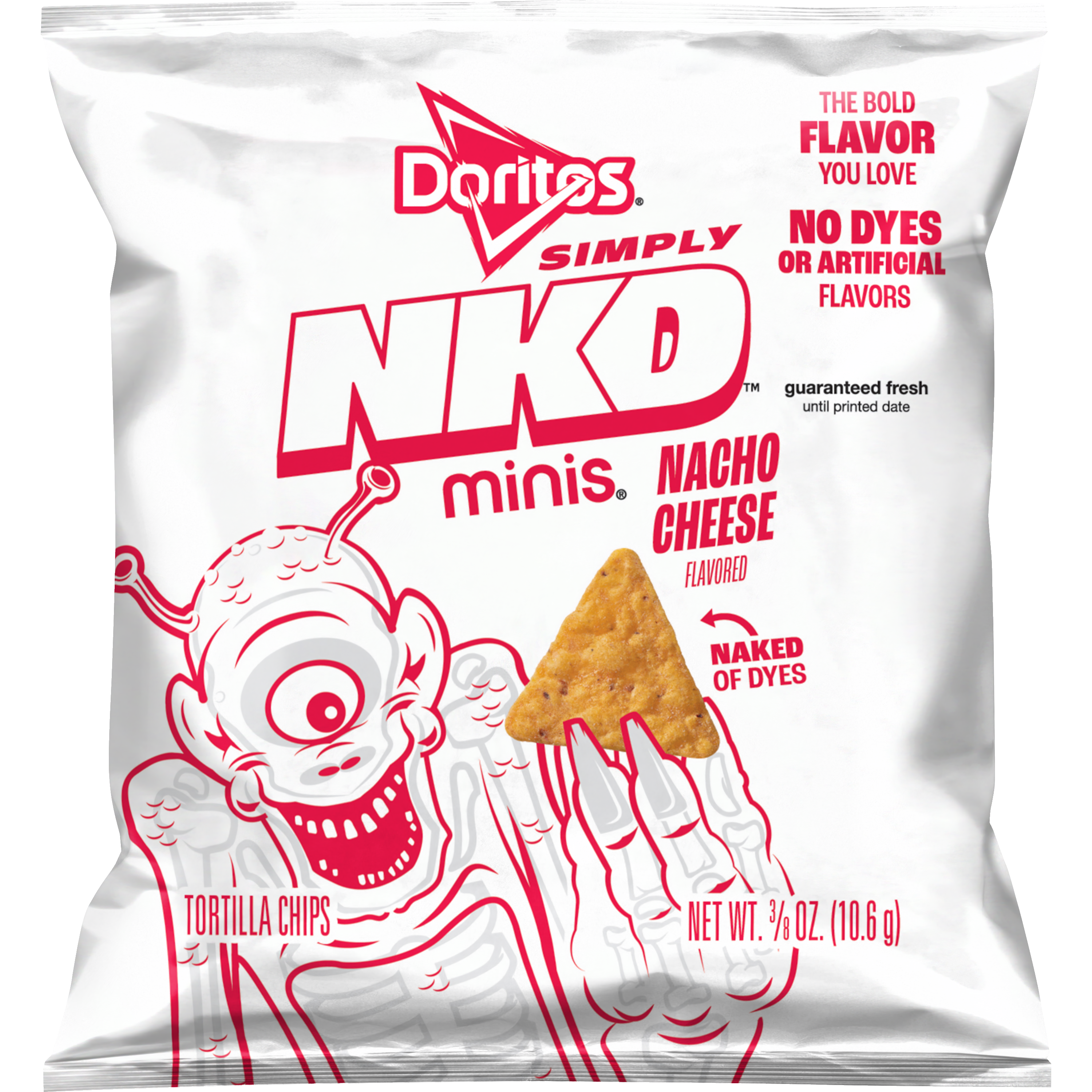 Doritos, Simply NKD, Minis, Nacho Cheese Flavored, Tortilla Chips
