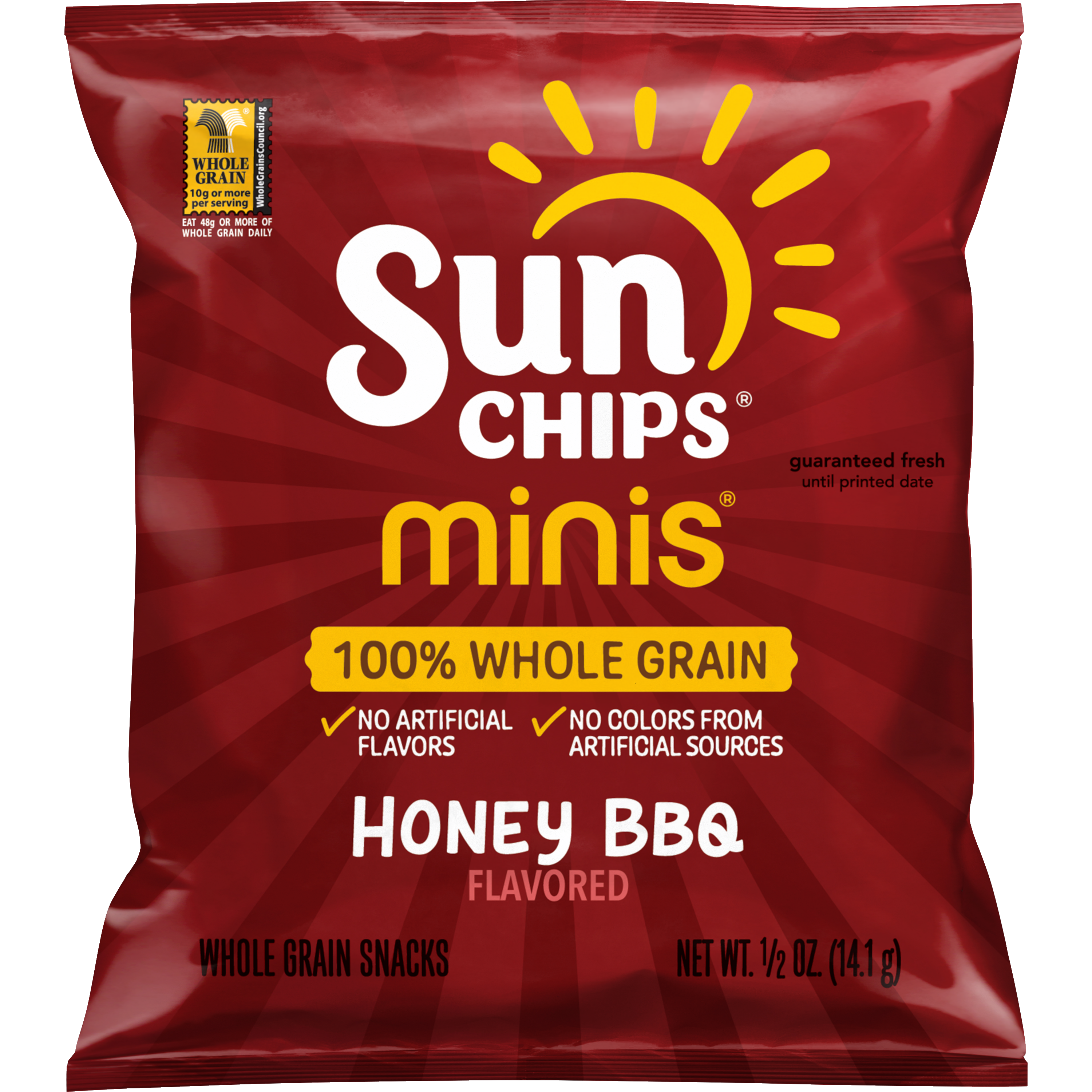 SunChips, Minis, Honey BBQ Flavored, Whole Grain Snacks