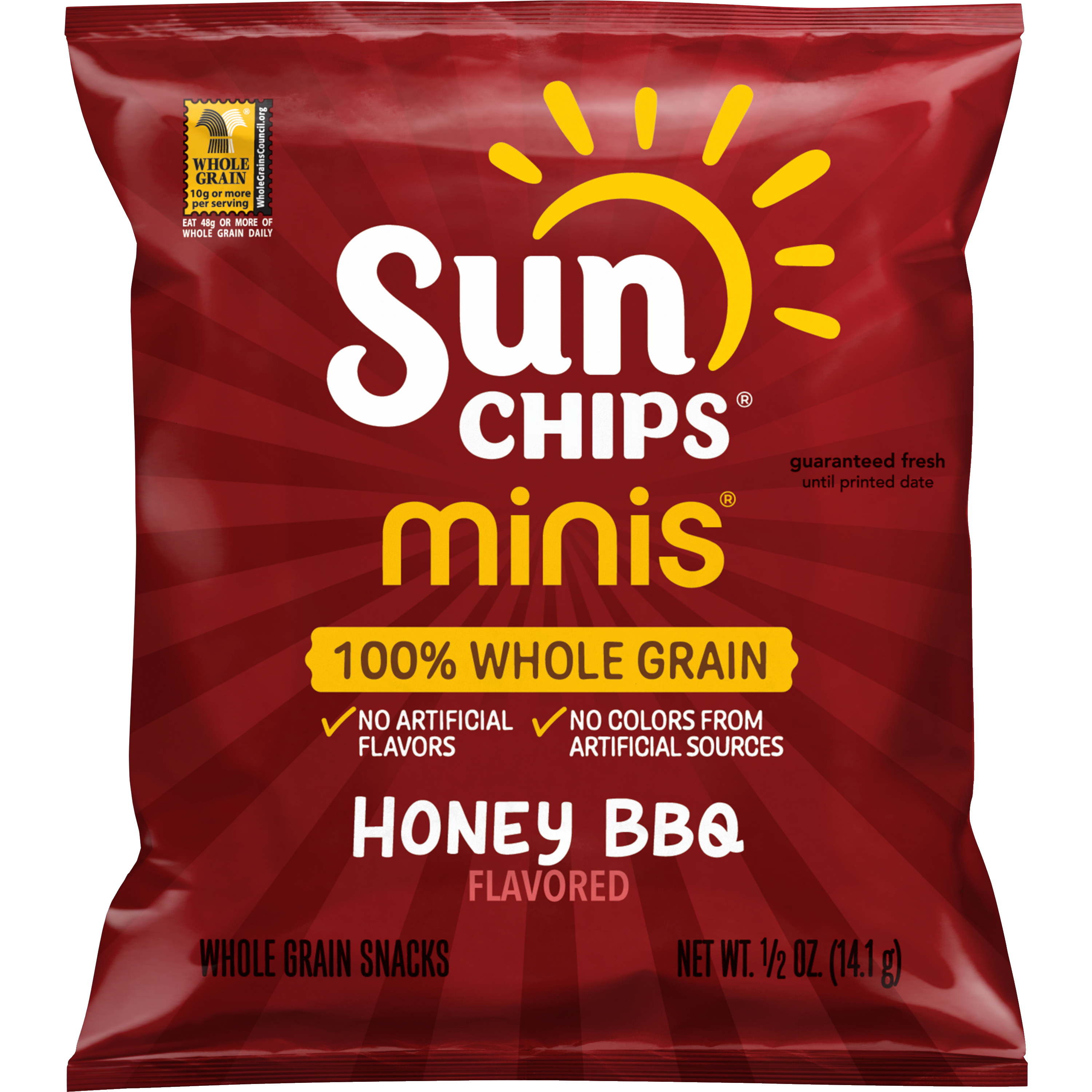 SunChips, Minis, Honey BBQ Flavored, Whole Grain Snacks