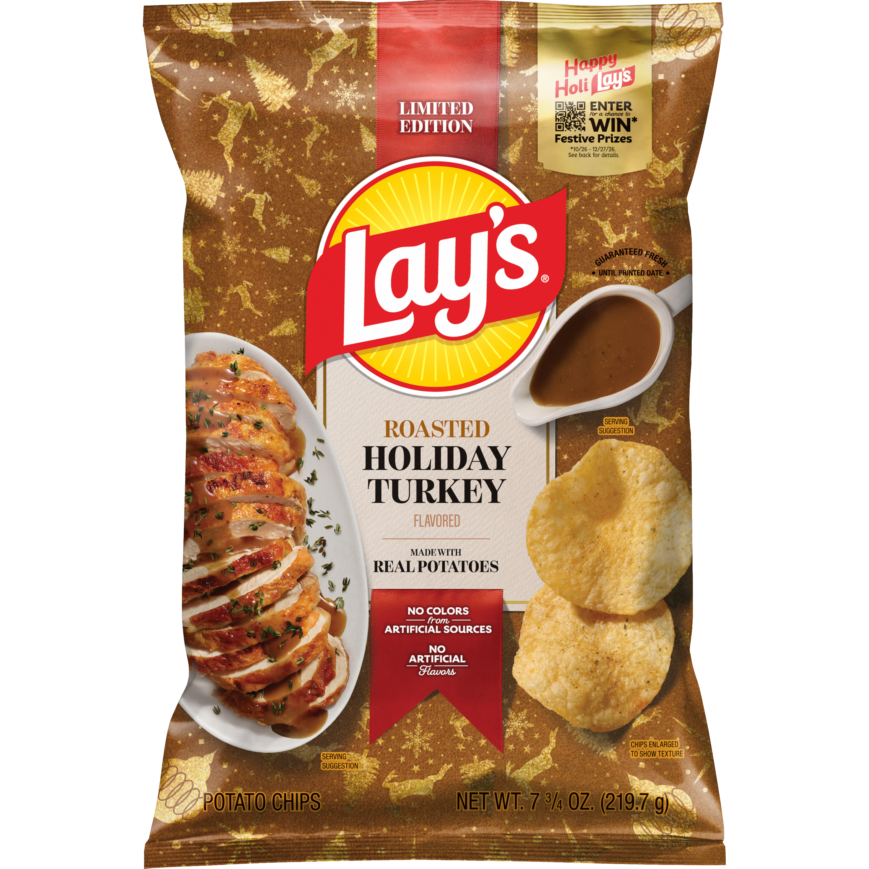 Lay's, Roasted Holiday Turkey Flavored, Potato Chips