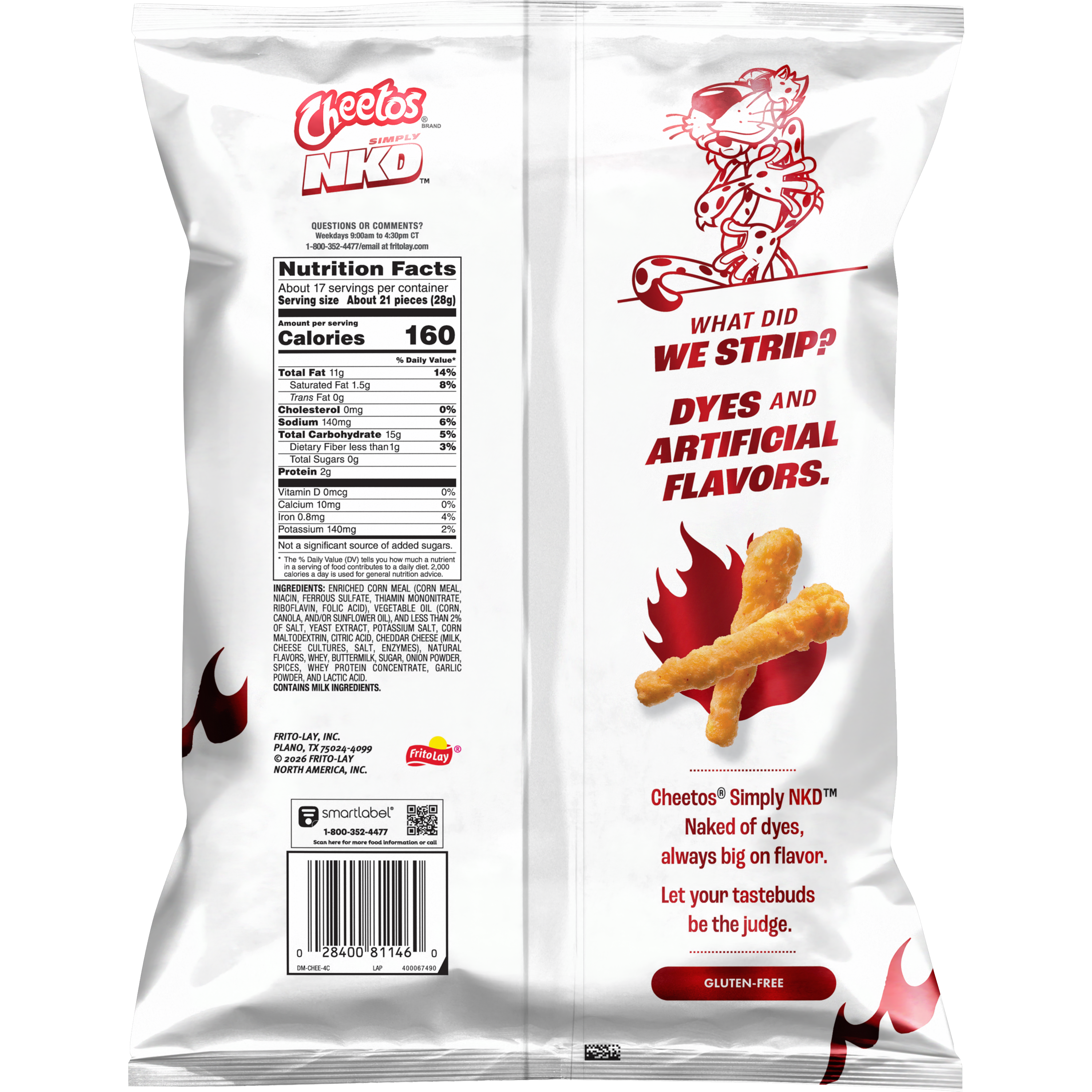 Cheetos, Simply NKD, Flamin' Hot Crunchy Flavored, Cheese Flavored Snacks thumbnail