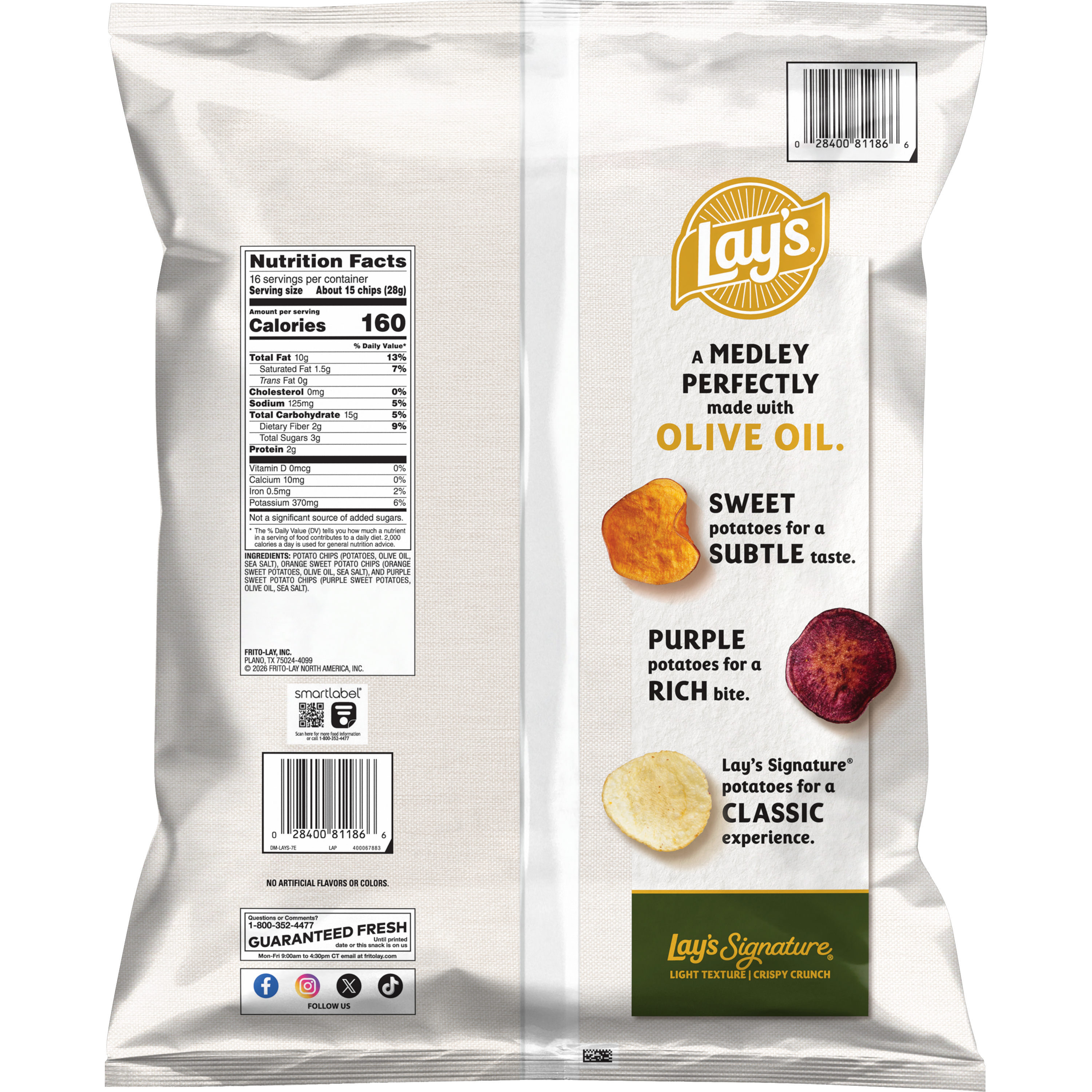 Lay's, Medleys, Sea Salt, Potato And Sweet Potato ChipsK thumbnail