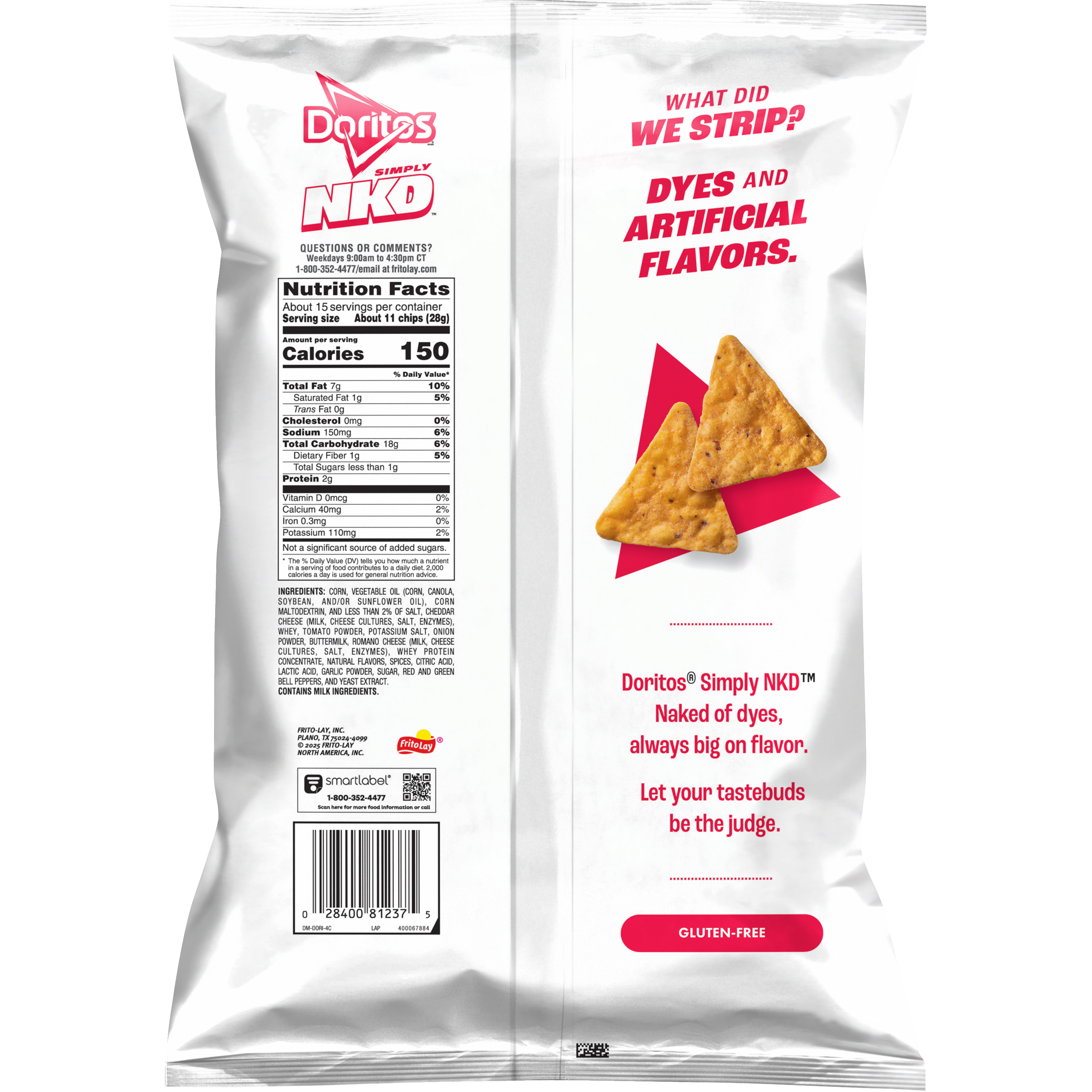 Doritos, Simply NKD, Party Size, Nacho Cheese Flavored, Tortilla Chips thumbnail