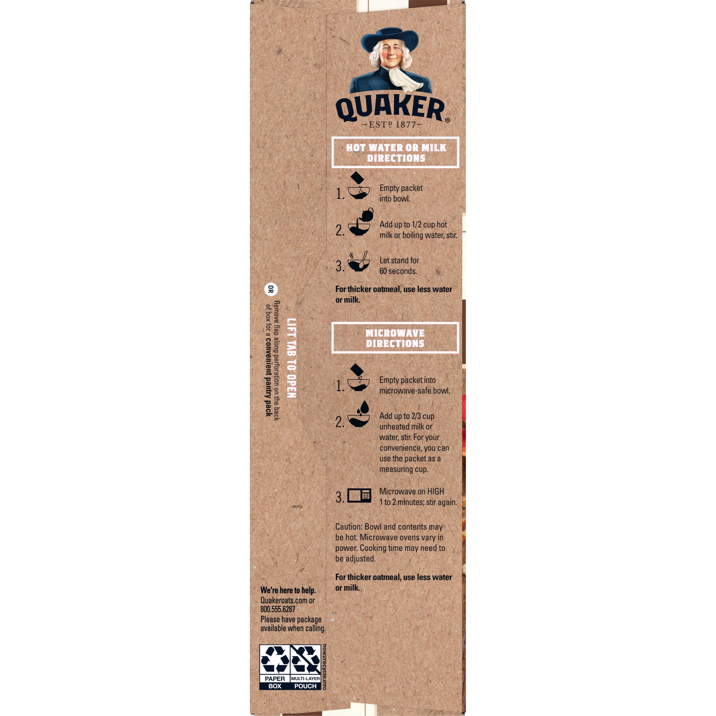 Quaker, Organic, Maple & Brown Sugar Flavor, Instant Oatmeal thumbnail