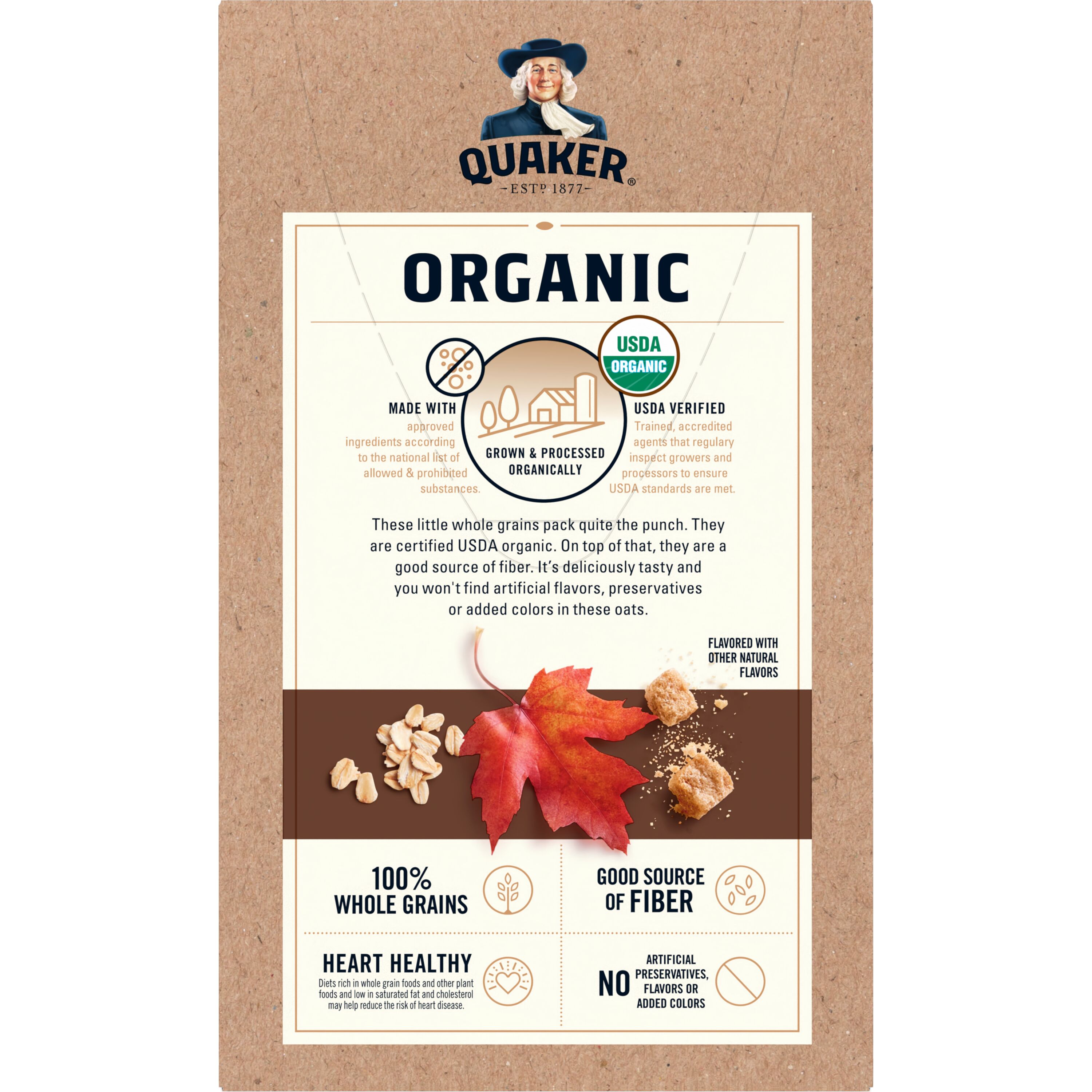 Quaker, Organic, Maple & Brown Sugar Flavor, Instant Oatmeal thumbnail