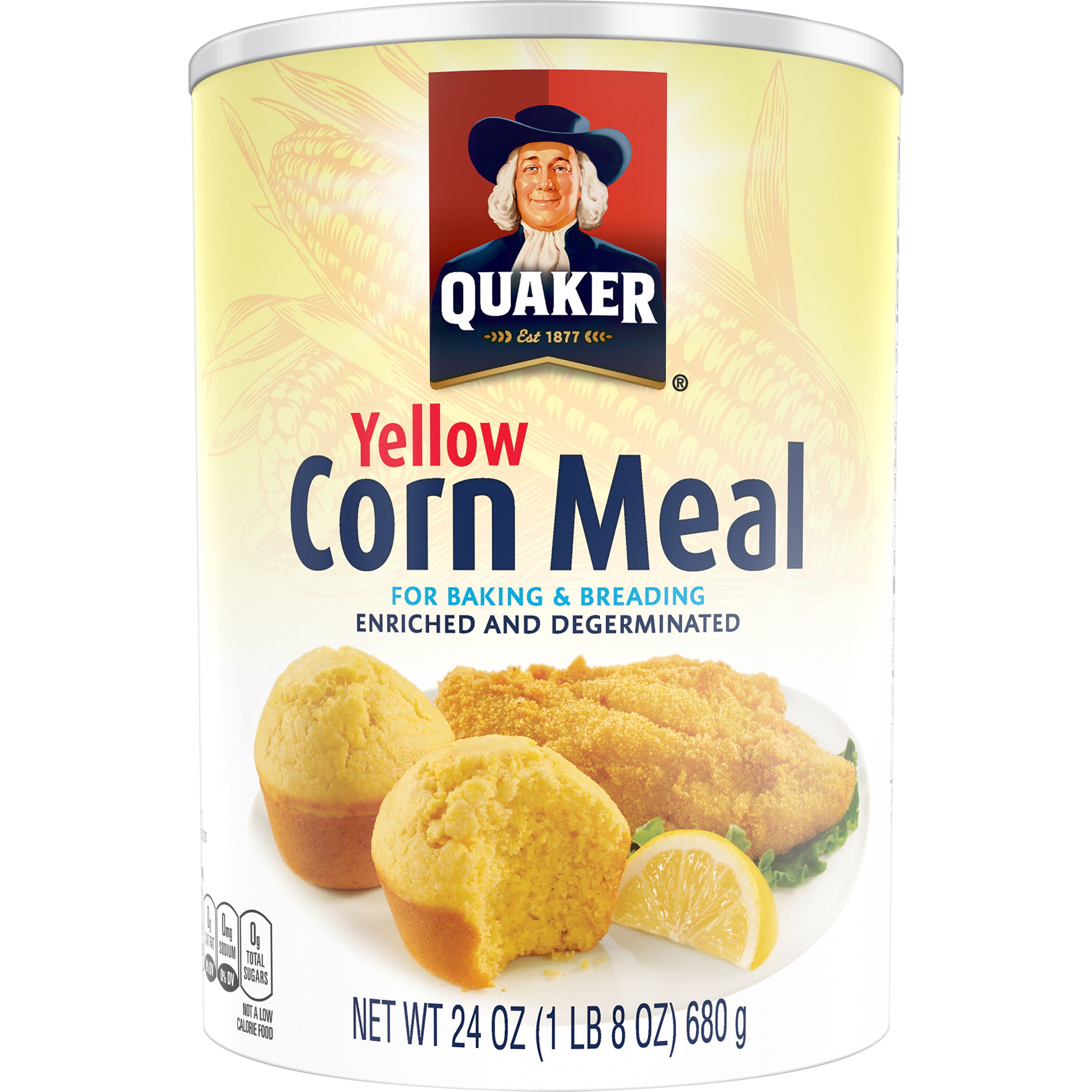 Quaker, Enriched And Degerminated, Yellow Corn Meal