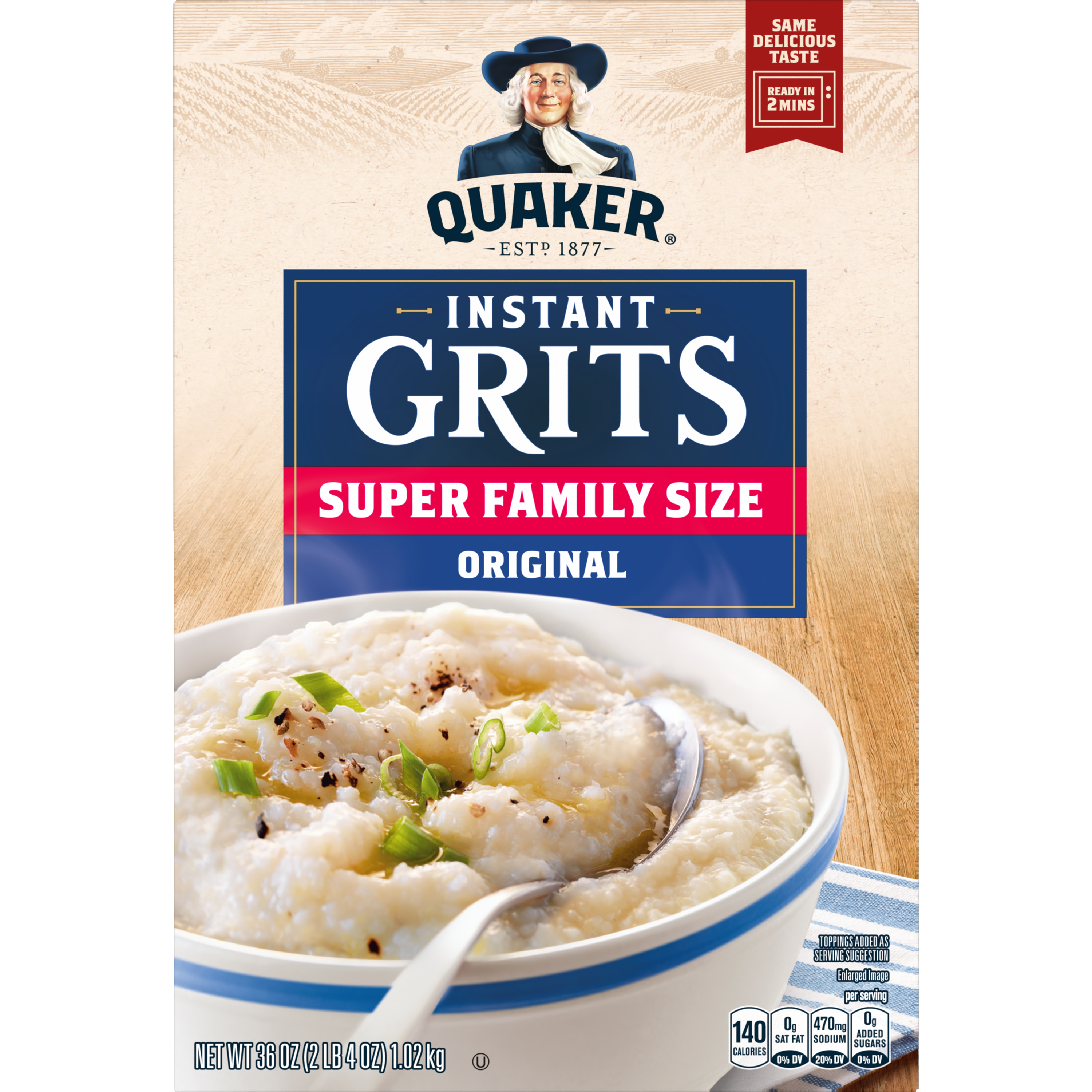 Quaker, Super Family Size, Original, Instant Grits