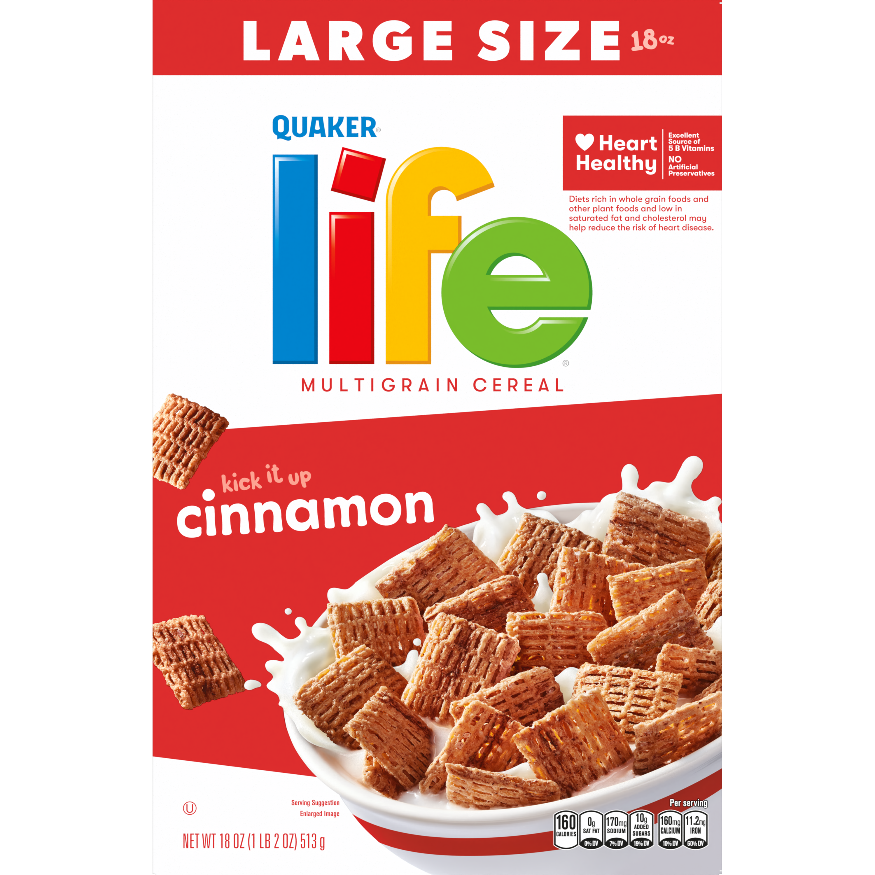 Quaker, Life, Large Size, Cinnamon, Multigrain Cereal