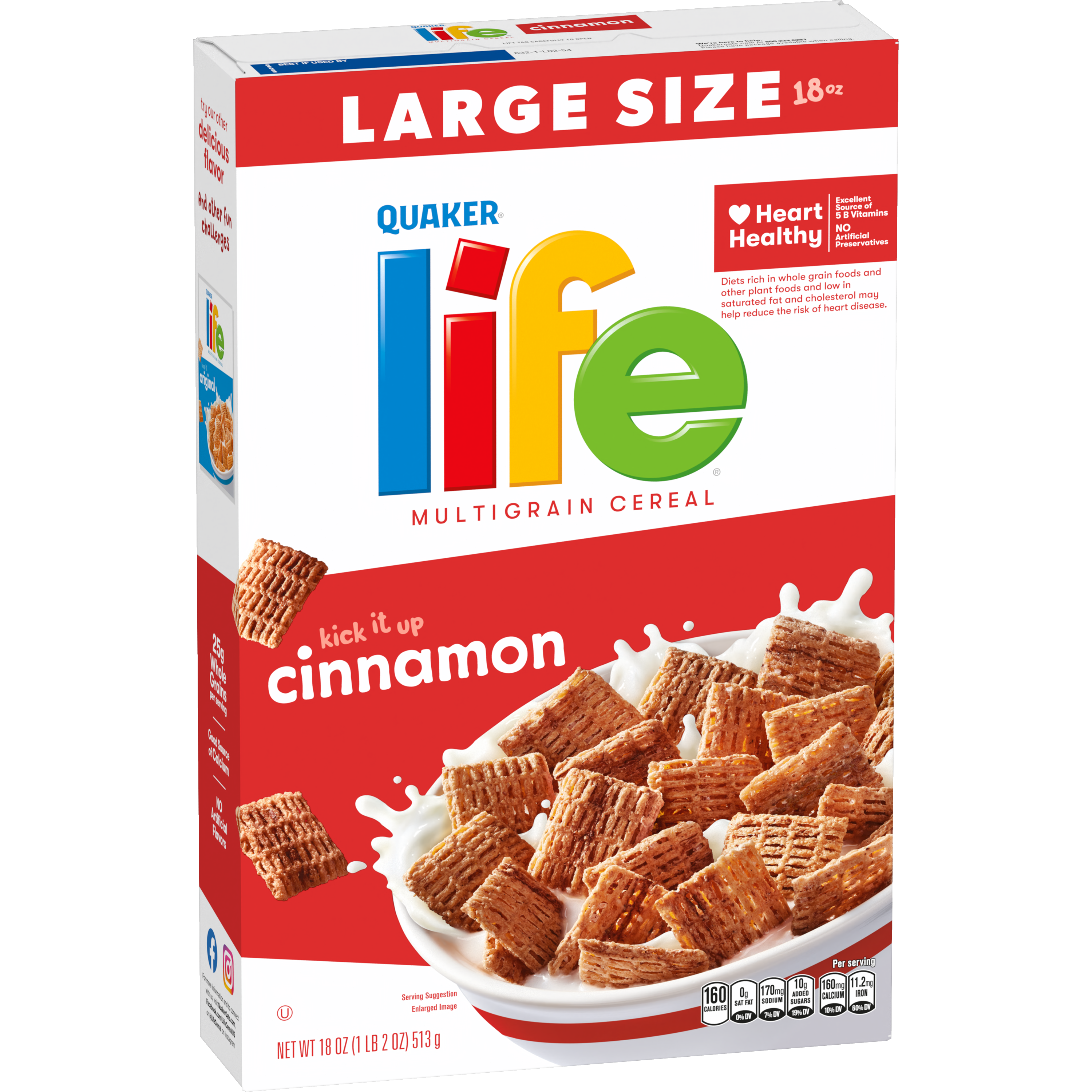 Quaker, Life, Large Size, Cinnamon, Multigrain Cereal thumbnail