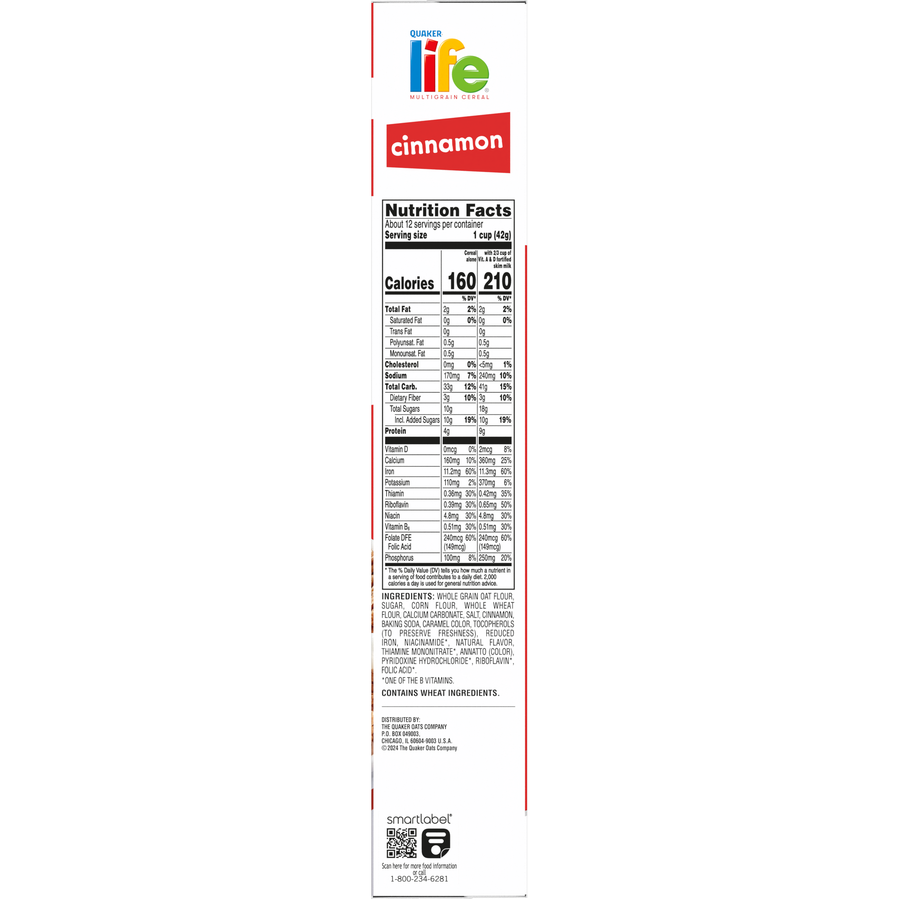 Quaker, Life, Large Size, Cinnamon, Multigrain Cereal thumbnail