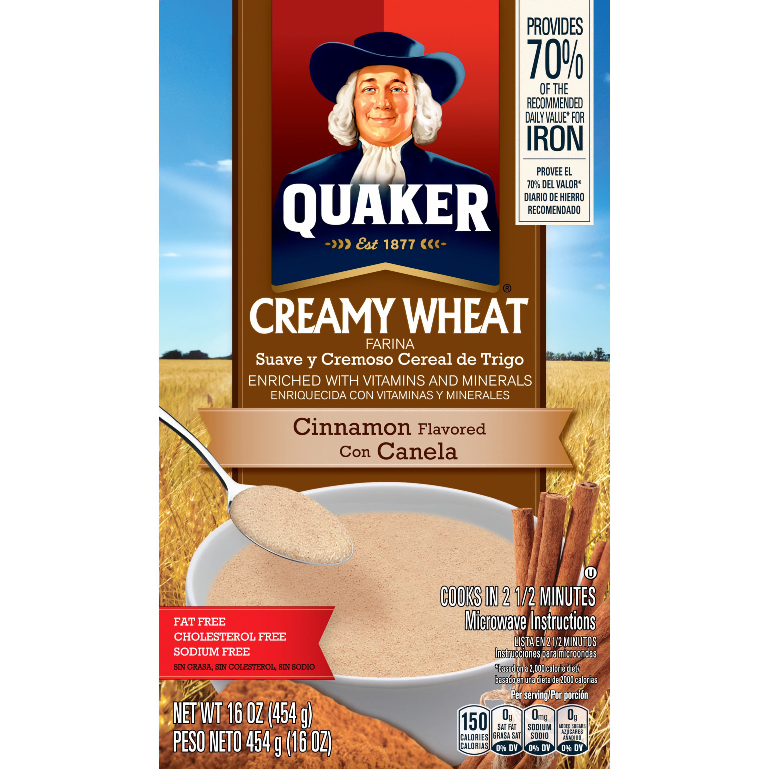 Quaker, Creamy Wheat, Cinnamon Flavored, Farina