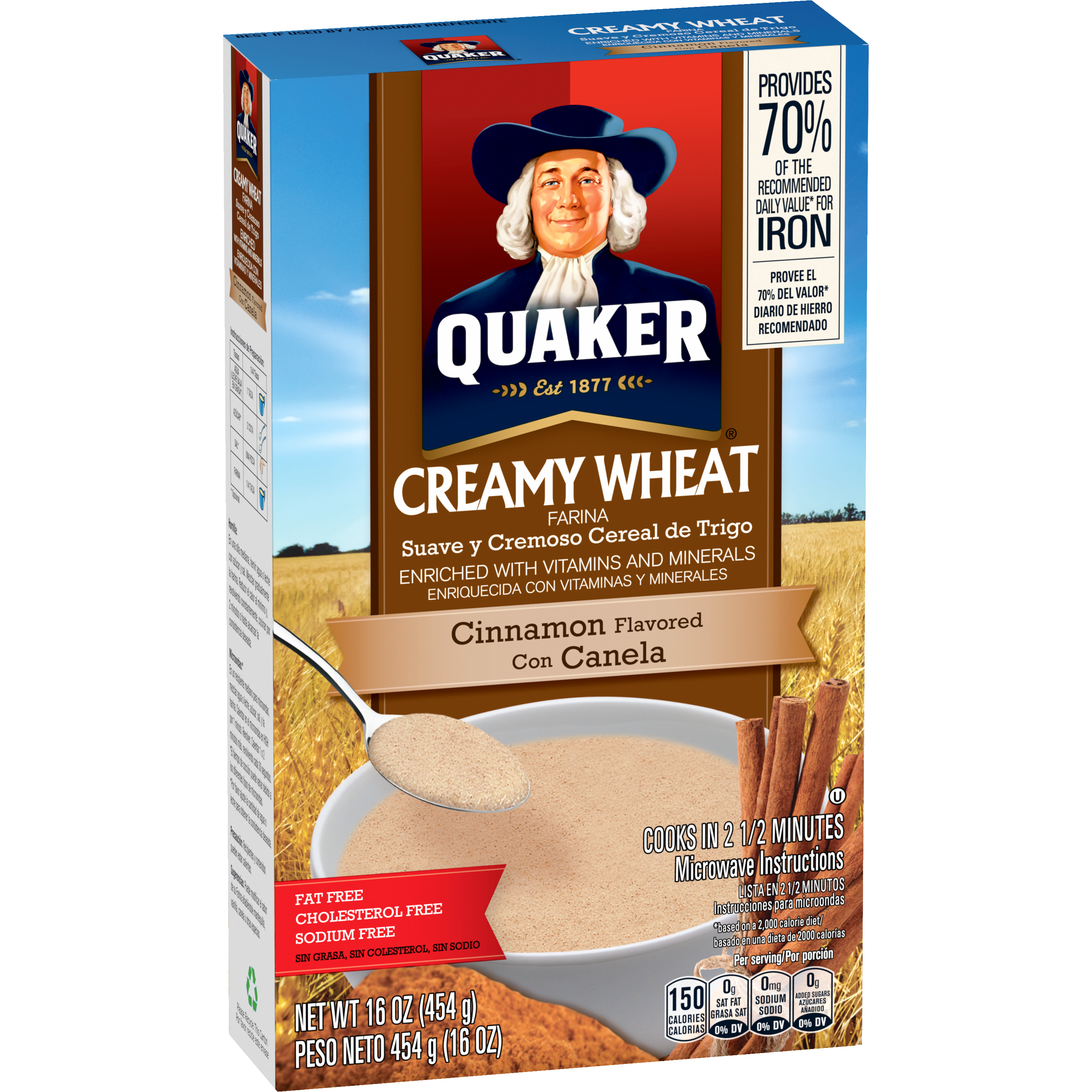 Quaker, Creamy Wheat, Cinnamon Flavored, Farina thumbnail