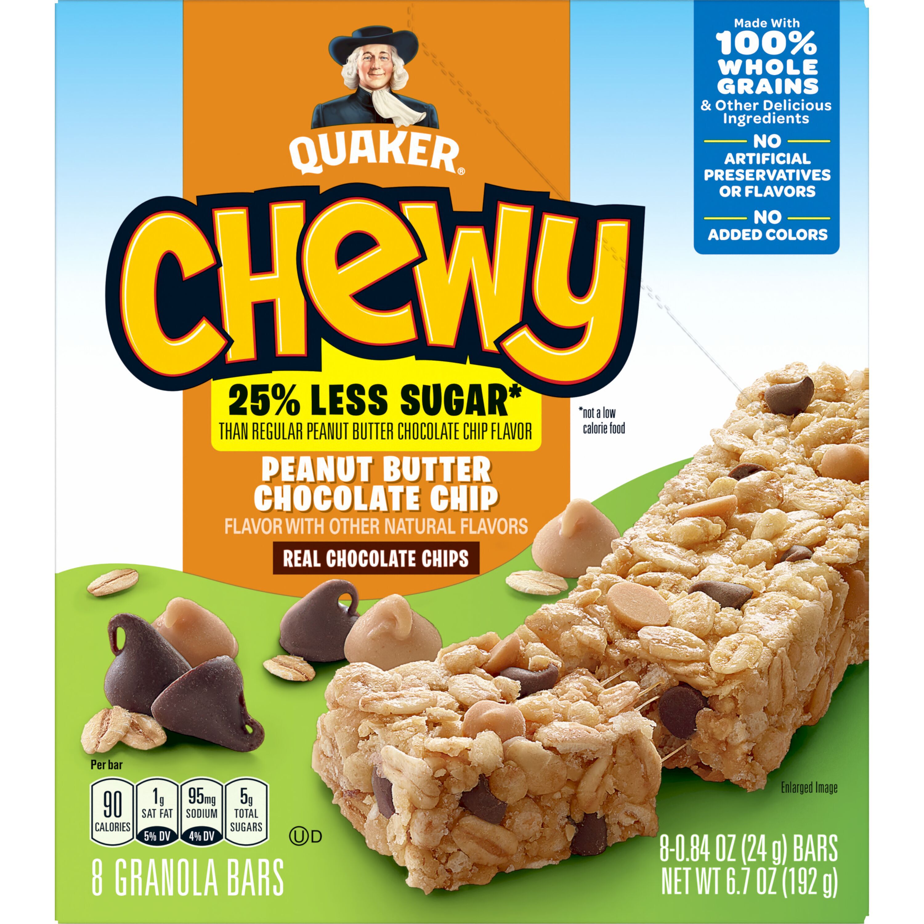 Quaker, Chewy, Peanut Butter Chocolate Chip Flavor, Granola Bars
