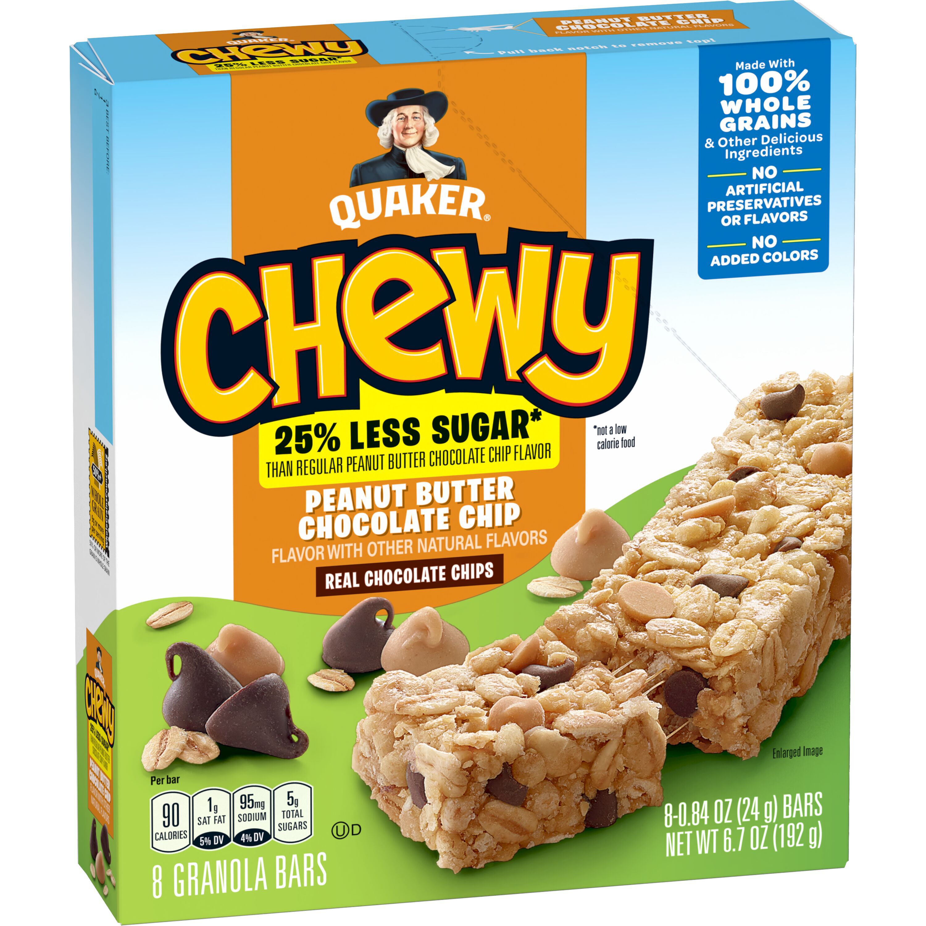 Quaker, Chewy, Peanut Butter Chocolate Chip Flavor, Granola Bars thumbnail