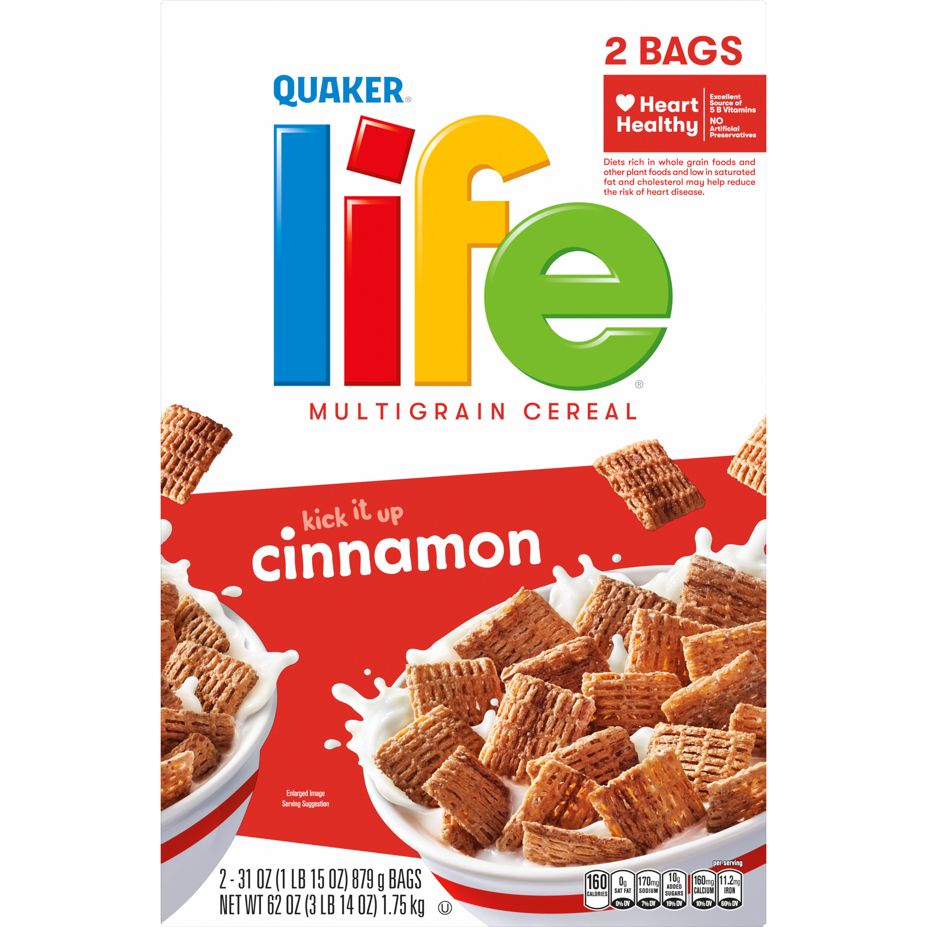 Quaker, Life, Cinnamon, Multigrain Cereal