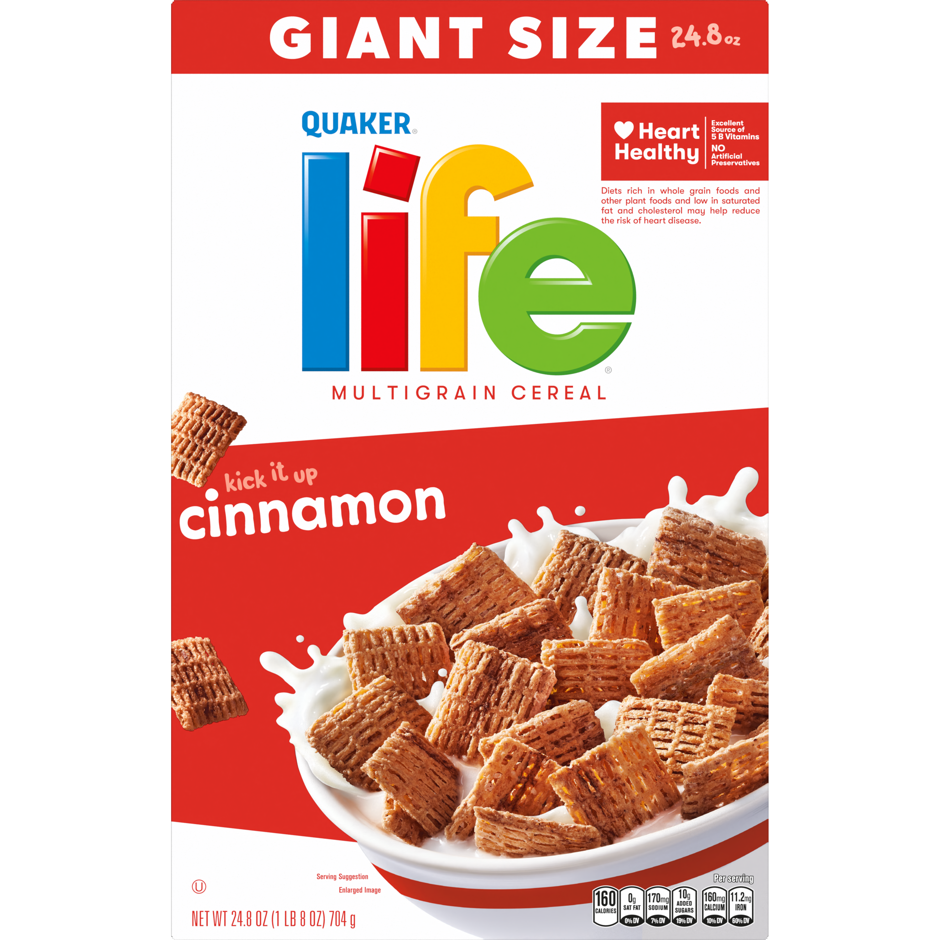 Quaker, Life, Giant Size, Cinnamon, Multigrain Cereal