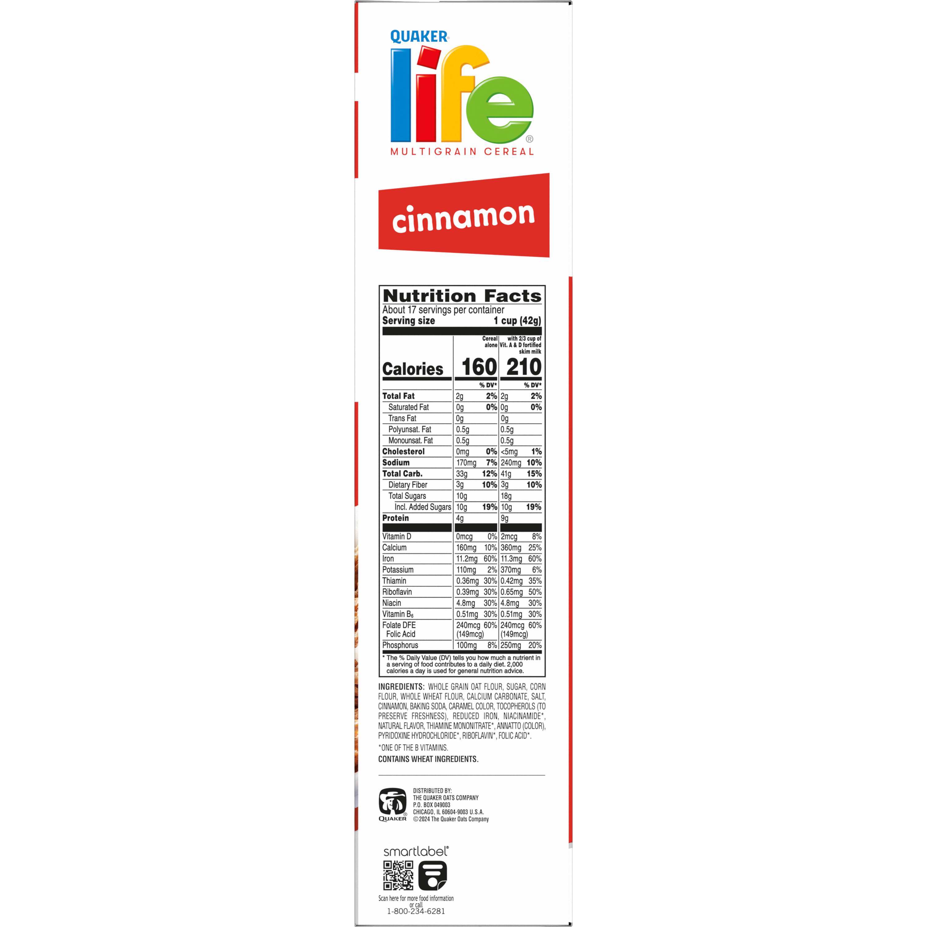 Quaker, Life, Giant Size, Cinnamon, Multigrain Cereal thumbnail