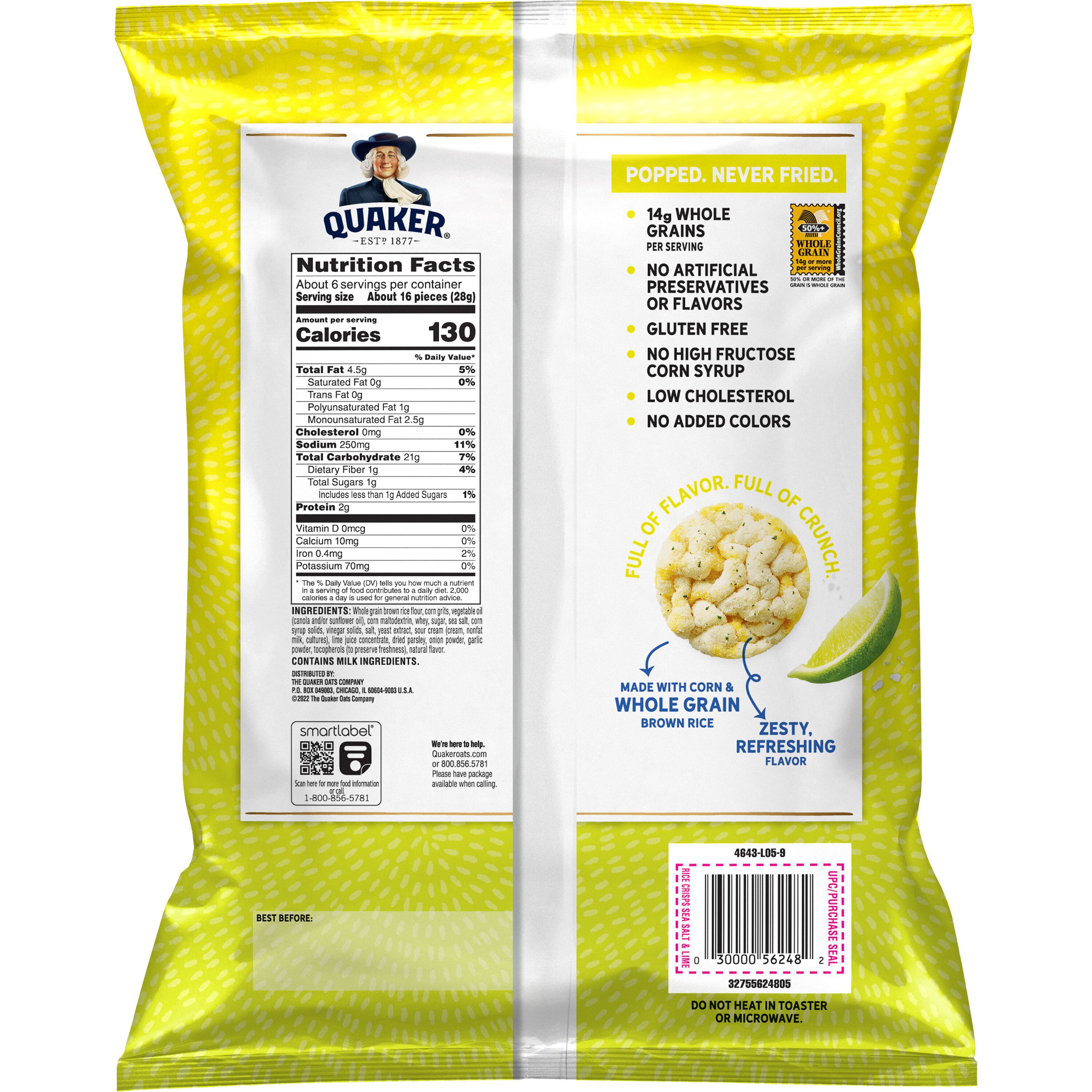 Quaker, Sea Salt & Lime Flavor, Rice Crisps thumbnail