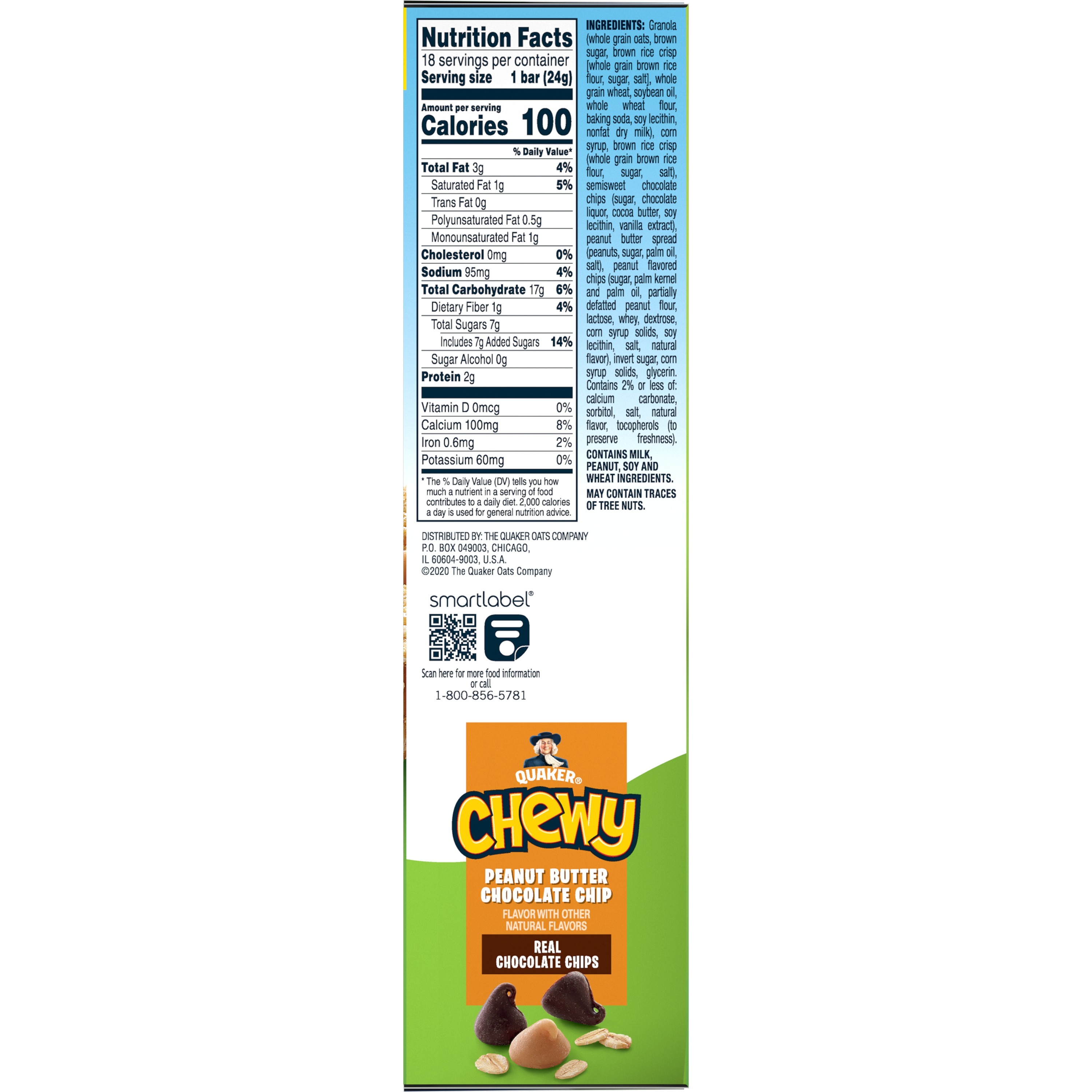 Quaker, Chewy, Peanut Butter Chocolate Chip Flavor, Granola Bars thumbnail