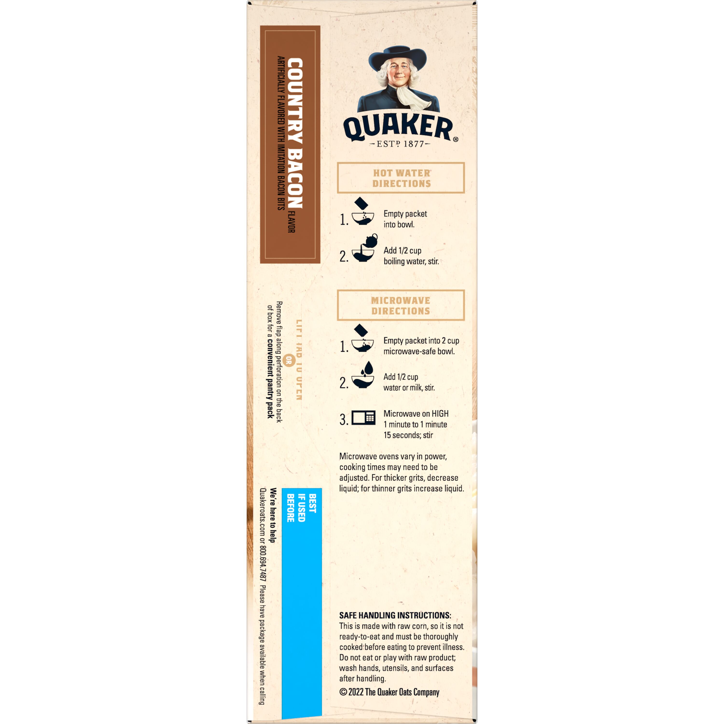 Quaker, Country Bacon Artificially Flavored, Instant Grits thumbnail