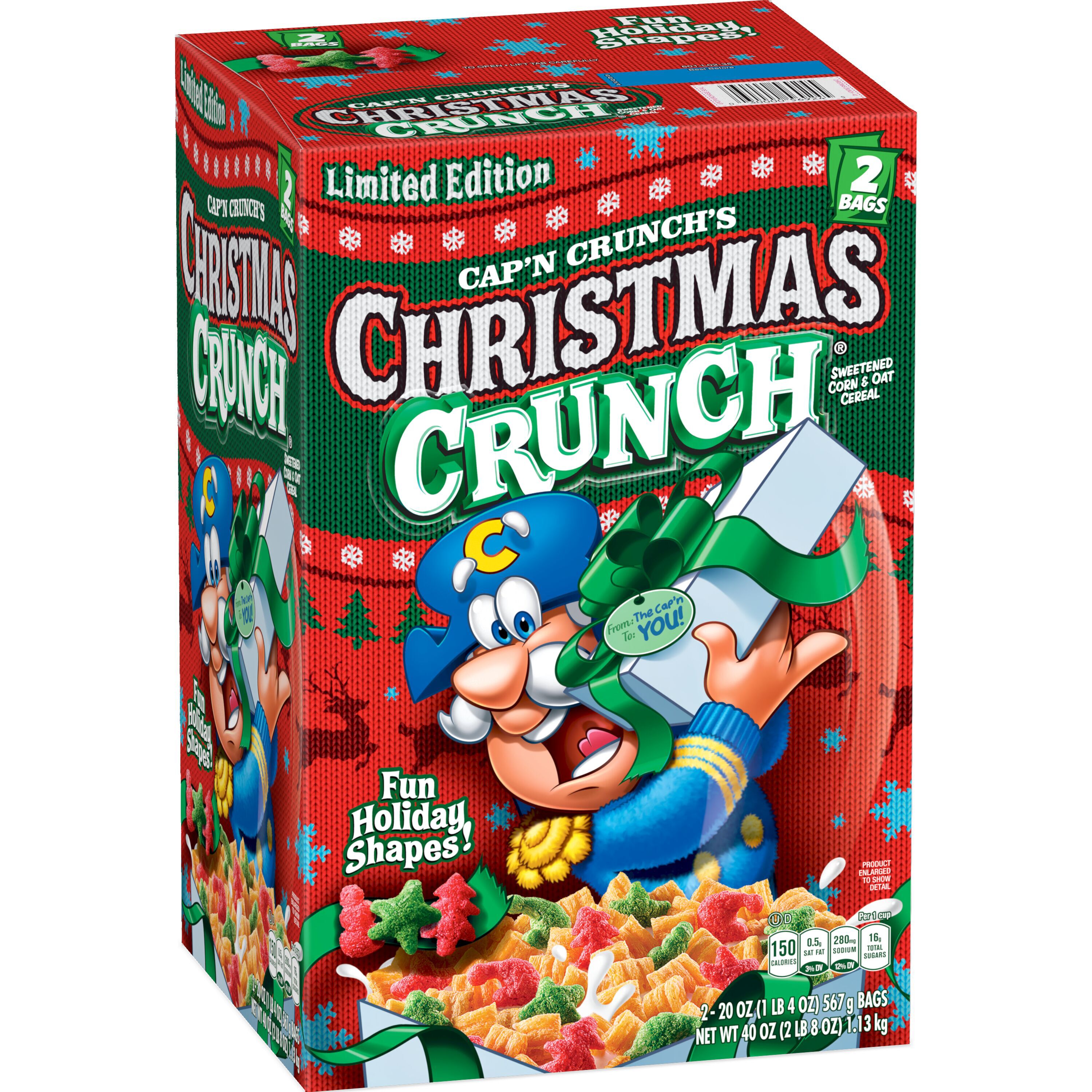 Cap'n Crunch's, Limited Edition, Christmas Crunch, Sweetened Corn & Oat Cereal thumbnail