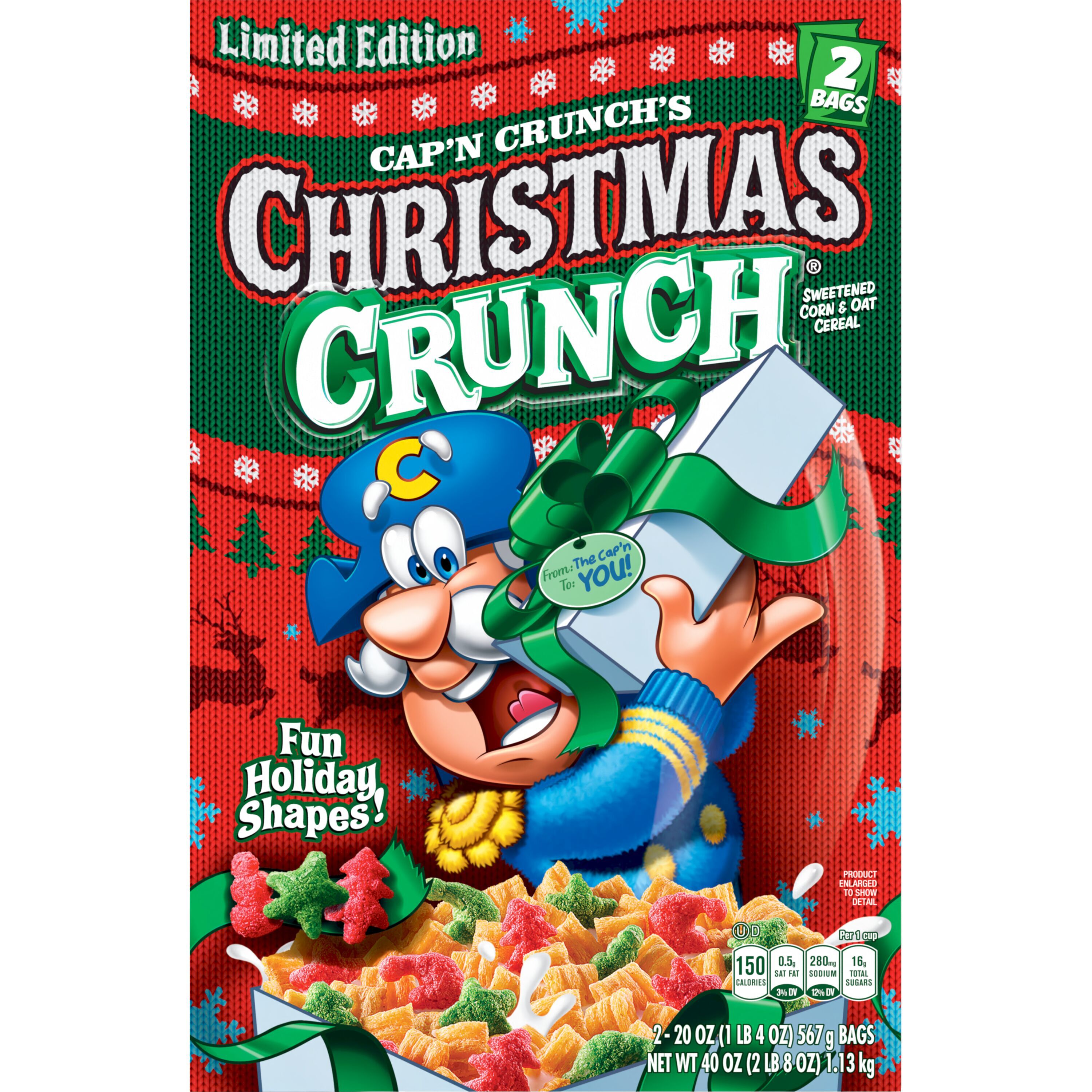 Cap'n Crunch's, Limited Edition, Christmas Crunch, Sweetened Corn & Oat Cereal thumbnail