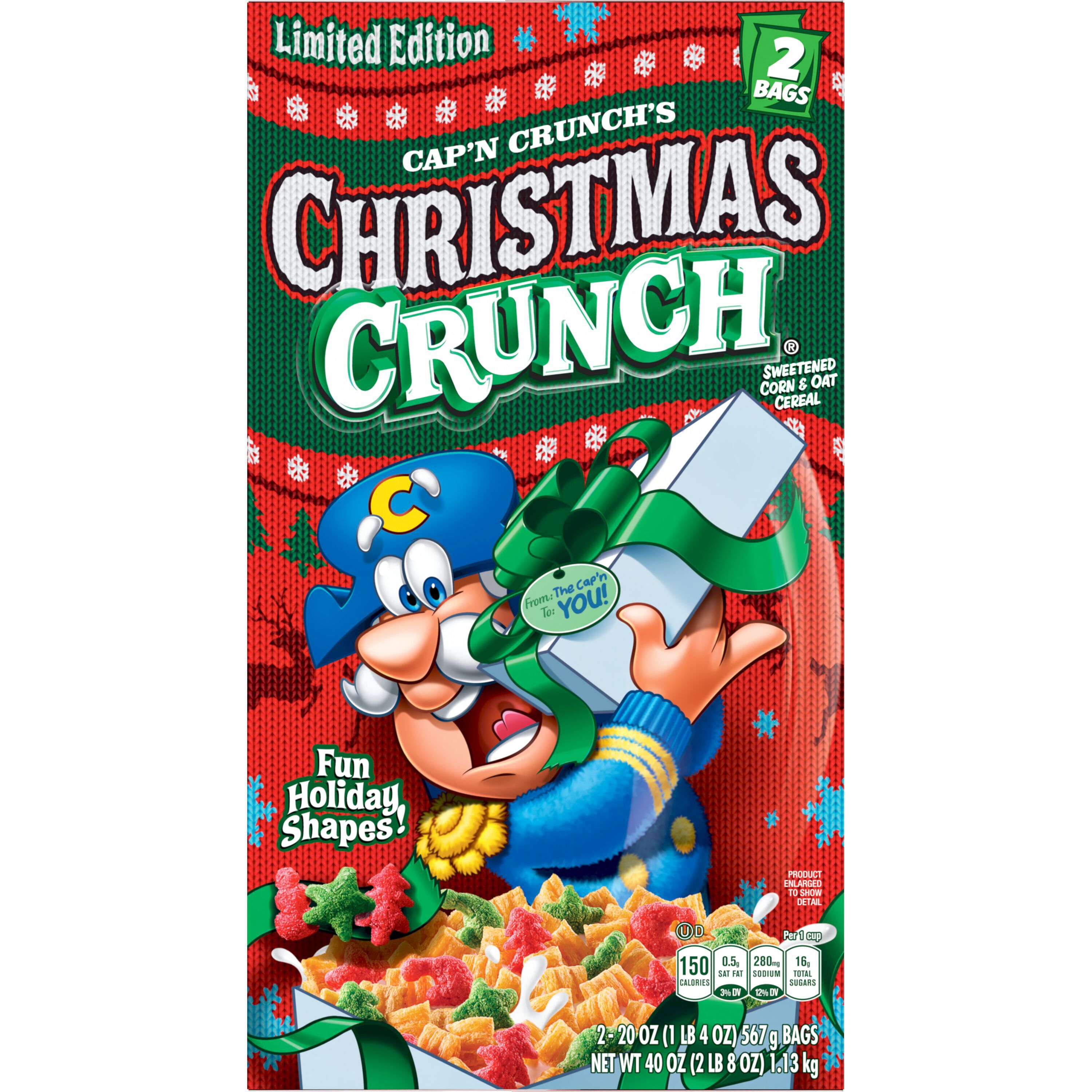 Cap'n Crunch's, Limited Edition, Christmas Crunch, Sweetened Corn & Oat Cereal thumbnail