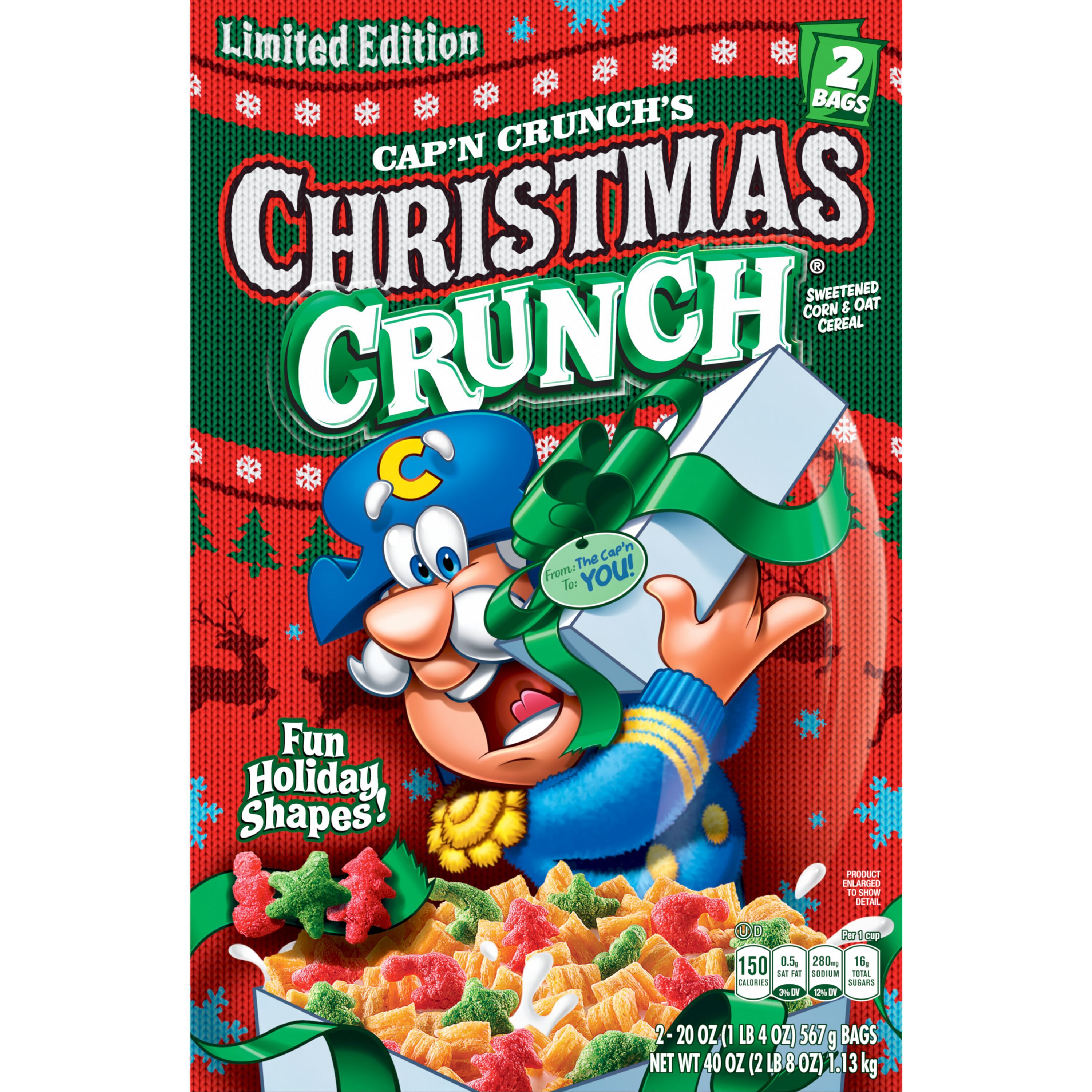 Cap'n Crunch's, Limited Edition, Christmas Crunch, Sweetened Corn & Oat Cereal thumbnail