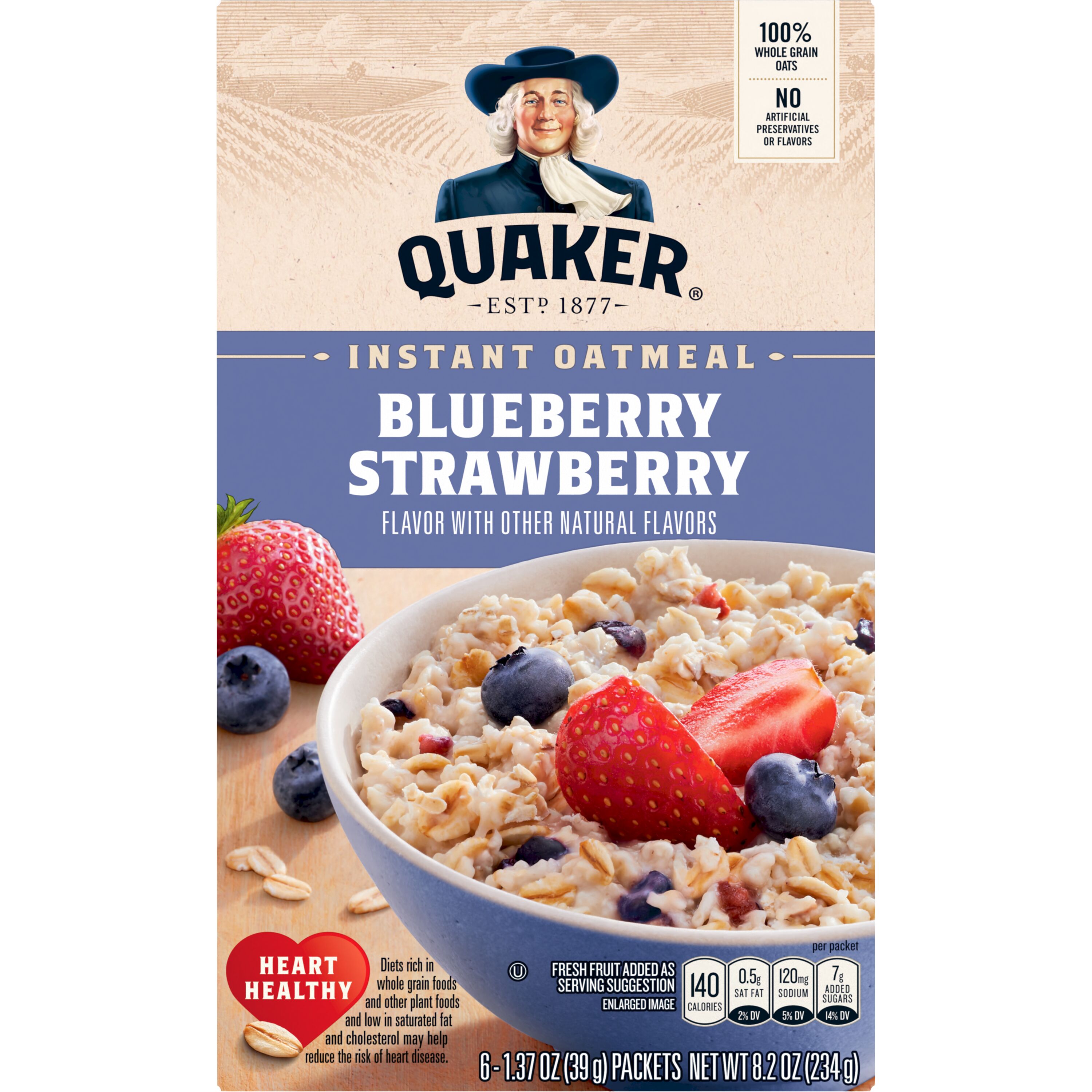 Quaker, Blueberry Strawberry Flavor, Instant Oatmeal