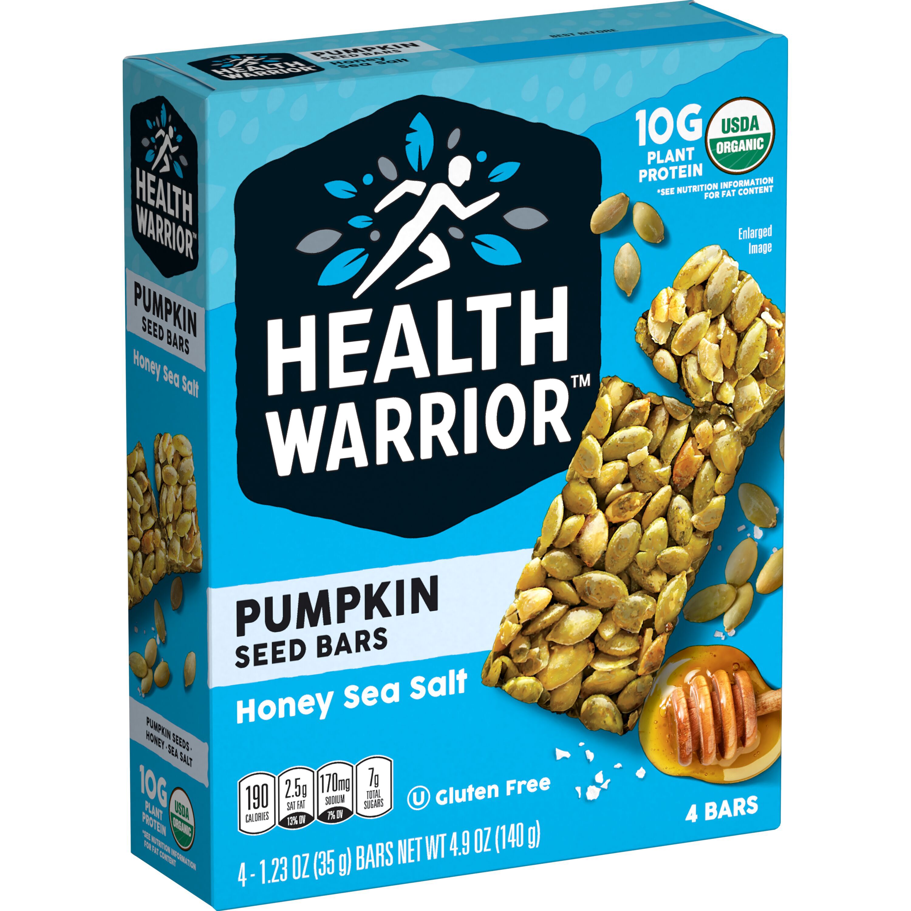 Health Warrior, Honey Sea Salt, Pumpkin Seed Bars