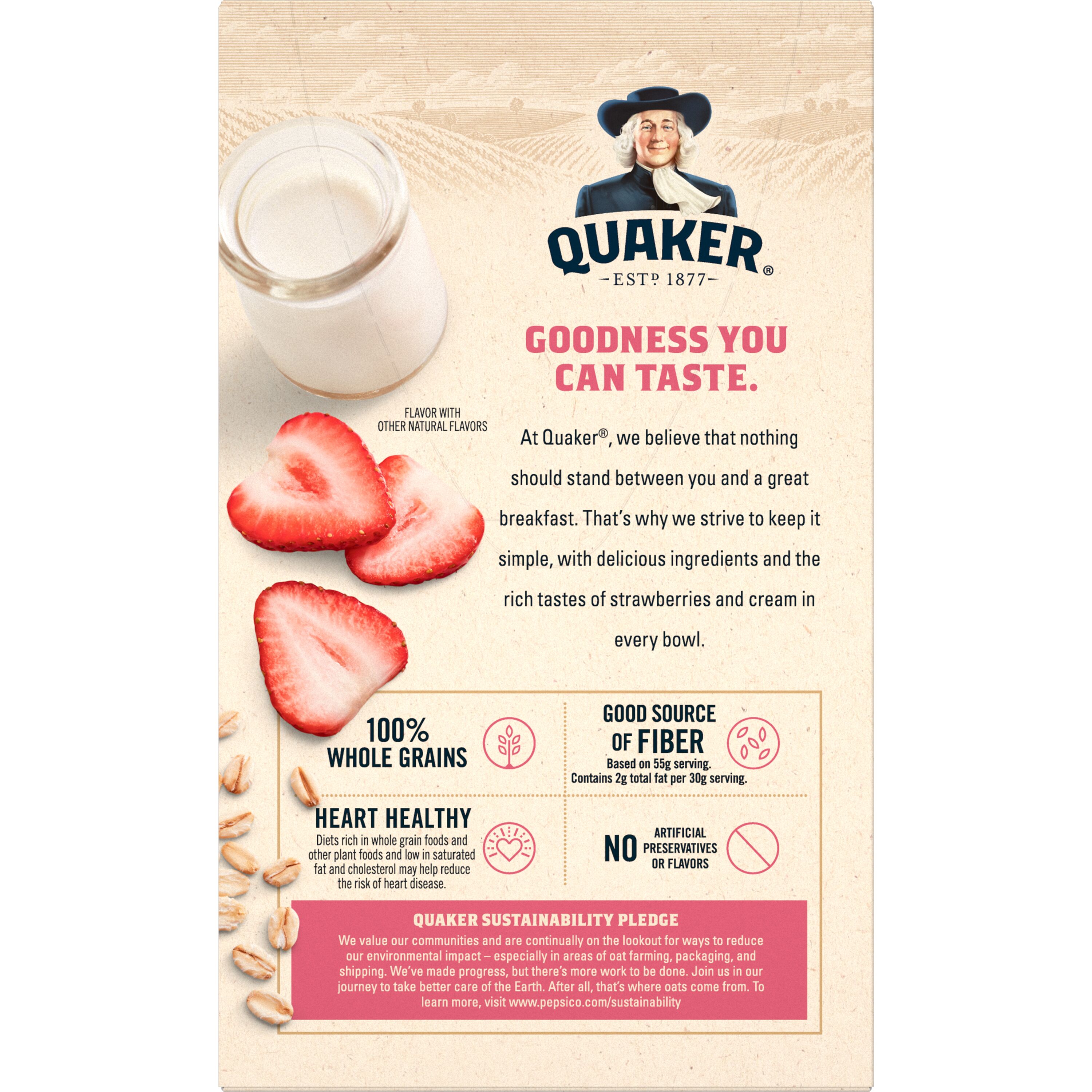 Quaker, Strawberries & Cream Flavor, Instant Oatmeal thumbnail